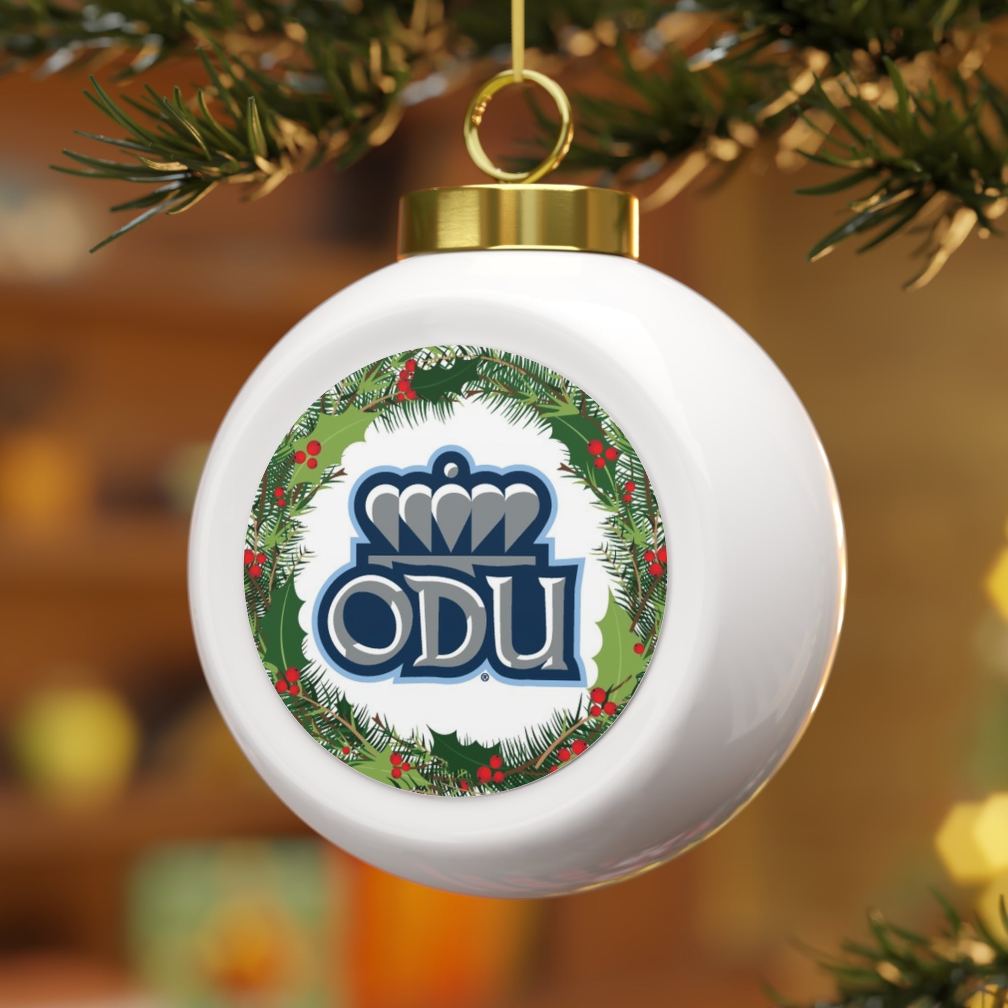 ODU, Logo 01, Christmas Ball Ornament