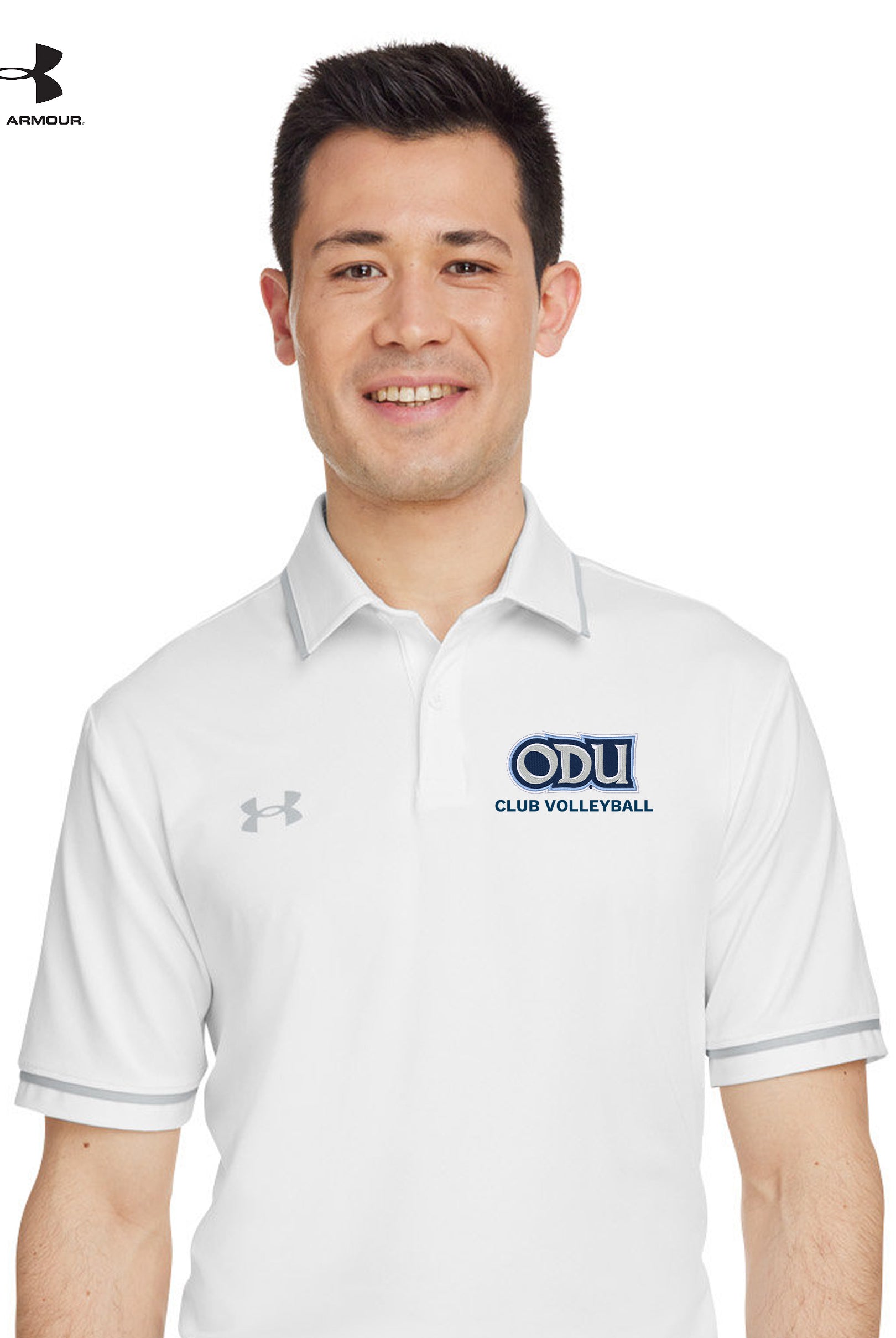 Old Dominion University, Club Sports - Volleyball, Port Authority® Dry Zone® UV Micro-Mesh Tipped Polo Shirt - White