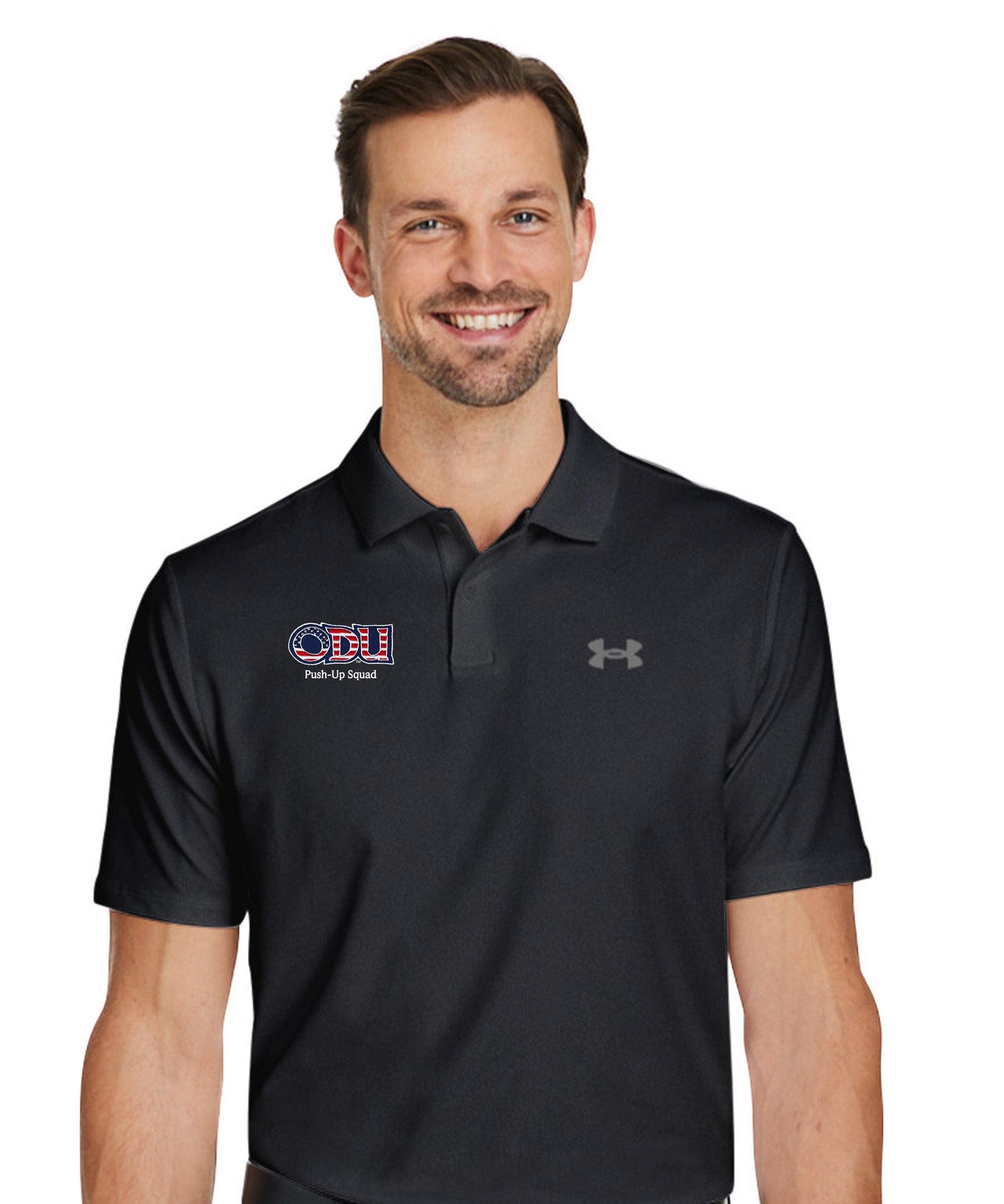 Old Dominion University, ODU Military - Push-Up Squad, Under Armour - Performance 3.0 Golf Polo - Black