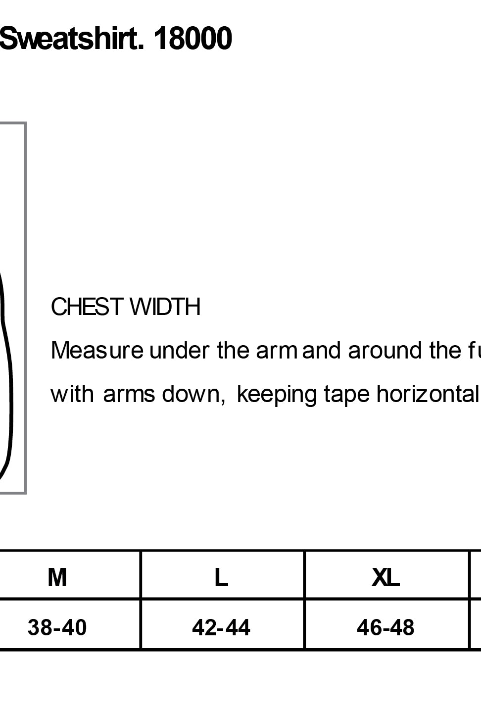 Old Dominion University, Full Logo, Nurse Anesthesia, Heavy Blend™ Crewneck Sweatshirt - Size Chart