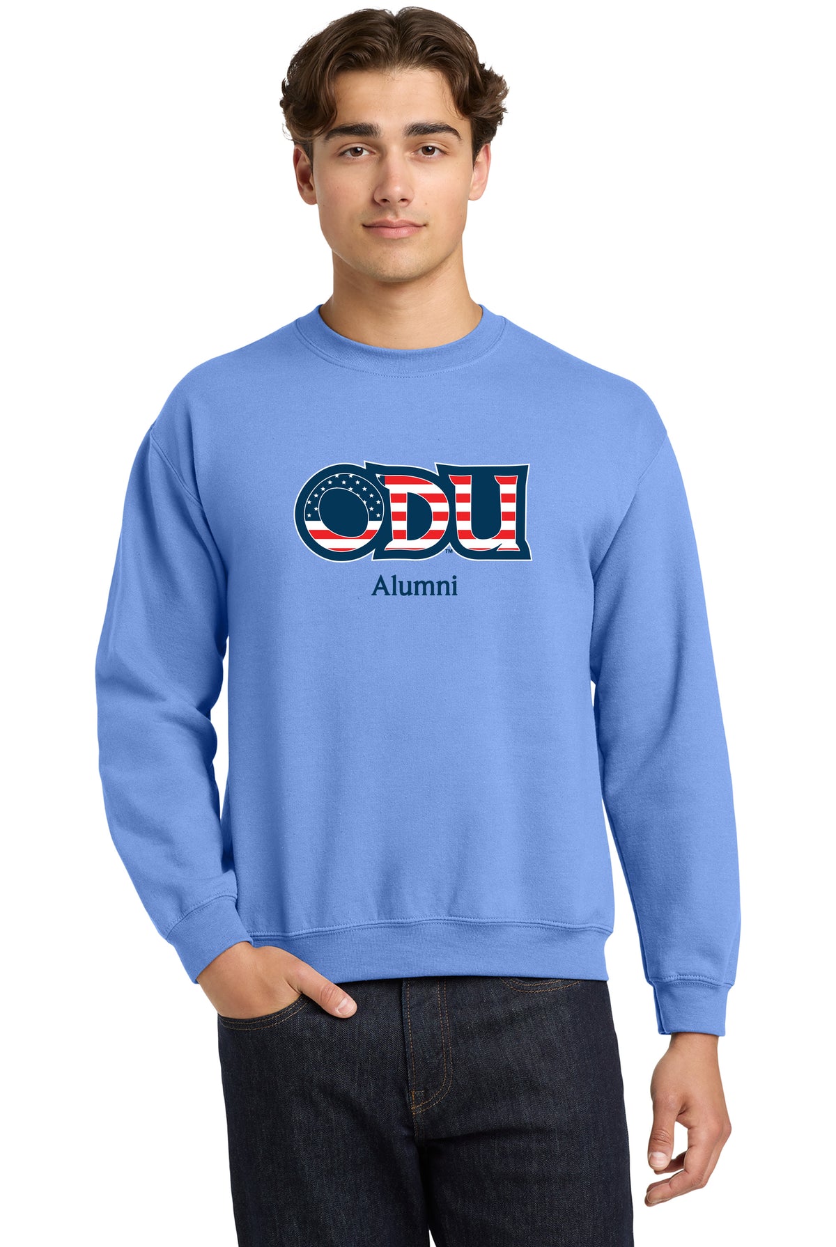 Old Dominion University, ODU Military - Alumni, Crewneck Sweatshirt - Carolina blue
