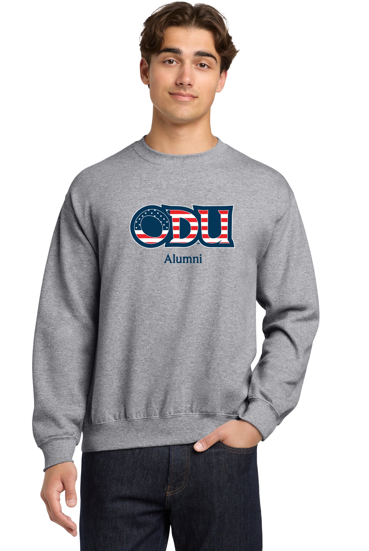 Old Dominion University, ODU Military - Alumni, Crewneck Sweatshirt - Grey