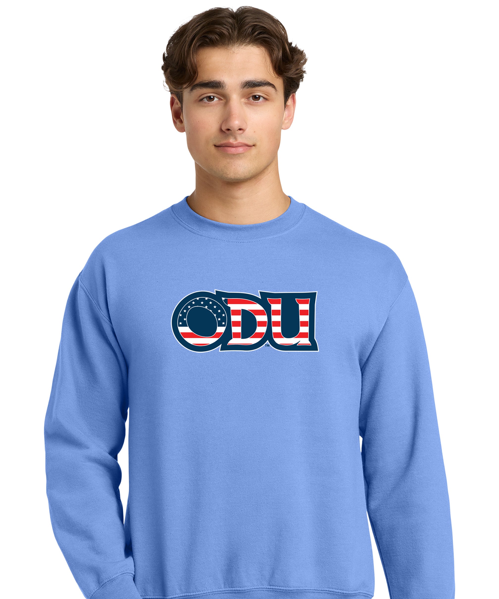 Old Dominion University, ODU Military - Military Logo, Crewneck Sweatshirt - Carolina Blue