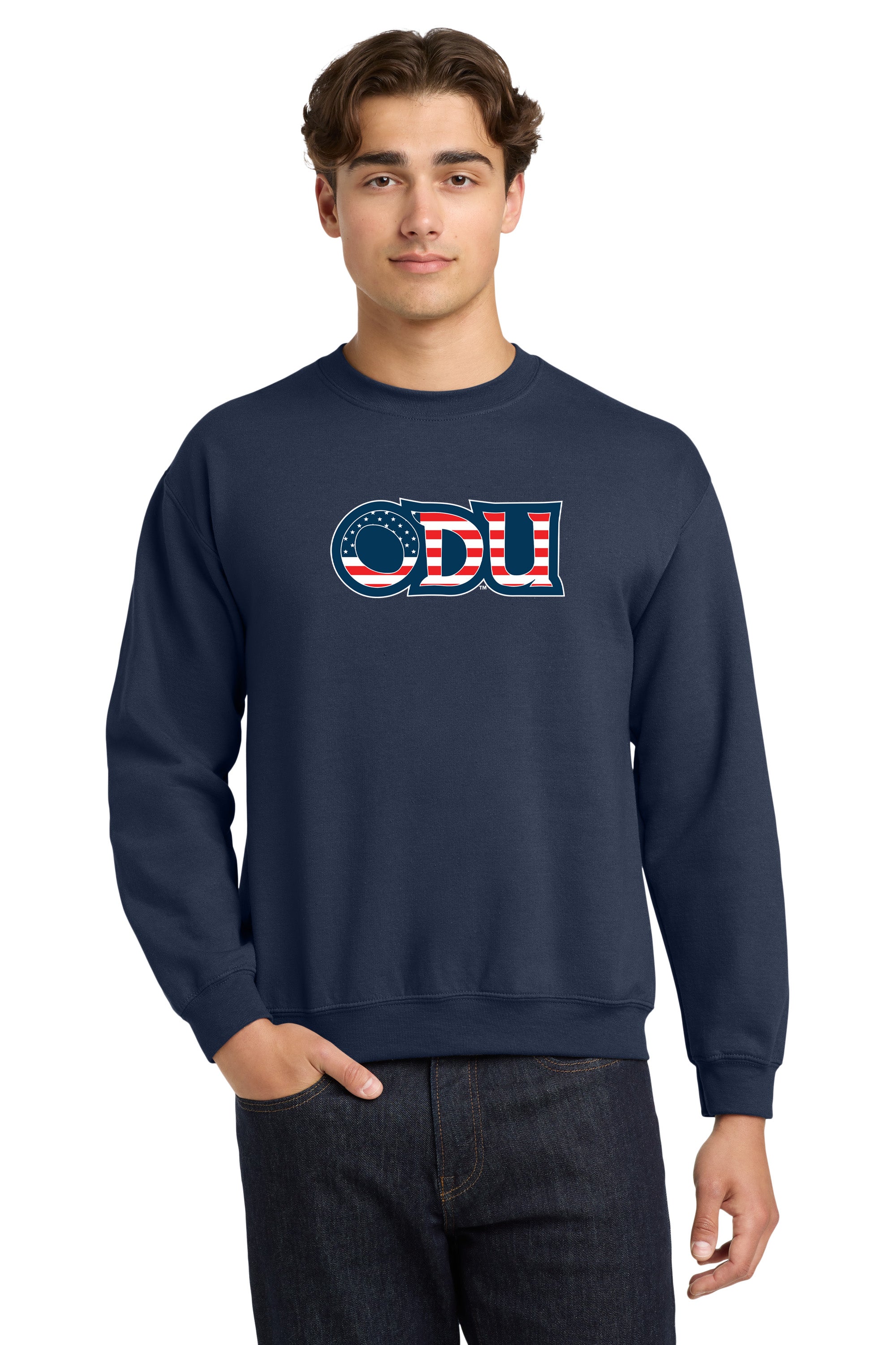 Old Dominion University, ODU Military - Military Logo, Crewneck Sweatshirt - Navy