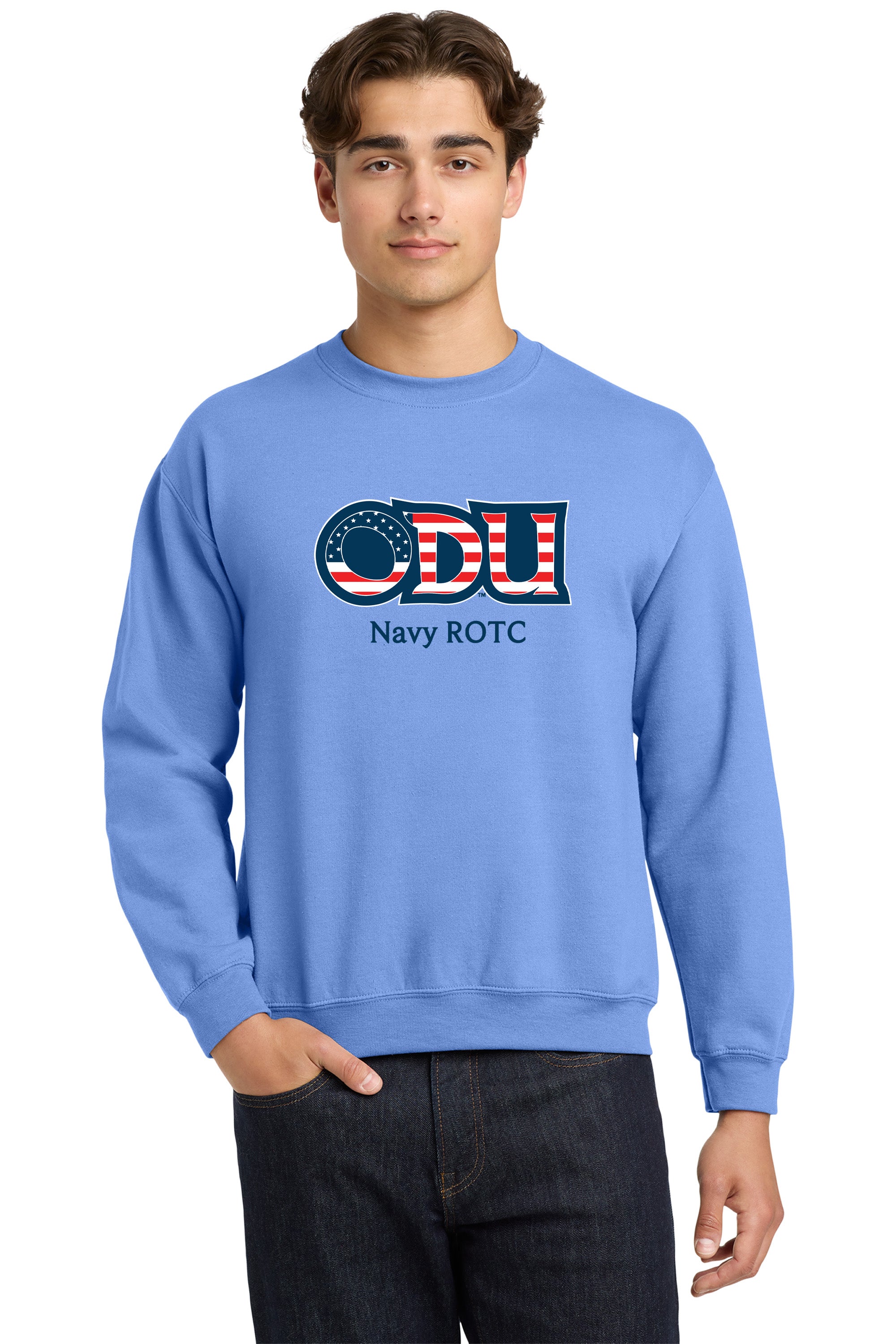 Old Dominion University, ODU Military - Navy ROTC, Crewneck Sweatshirt - Carolina Blue