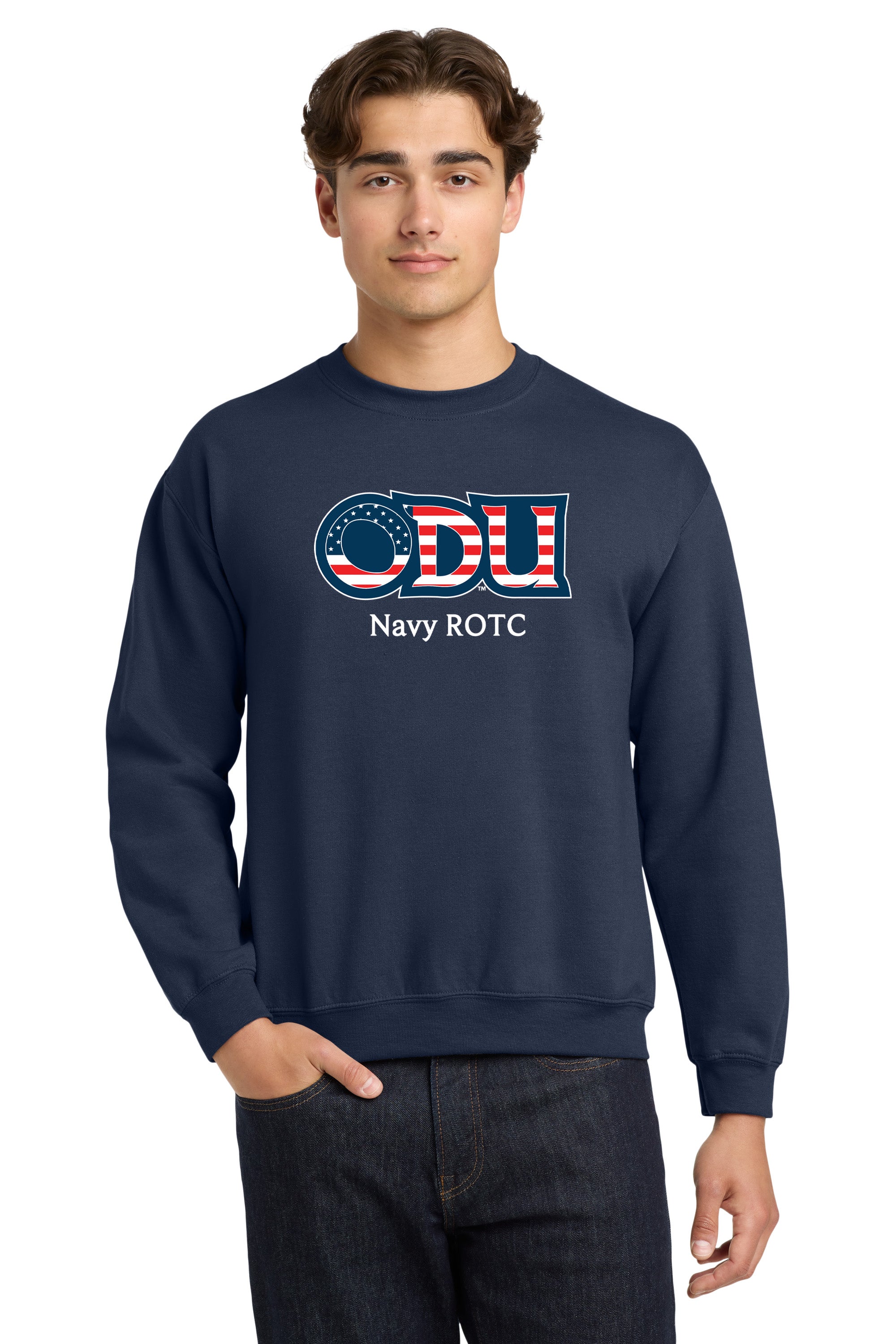 Old Dominion University, ODU Military - Navy ROTC, Crewneck Sweatshirt - Navy