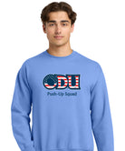 Old Dominion University, ODU Military - Push-Up Squad, Crewneck Sweatshirt - Carolina blue