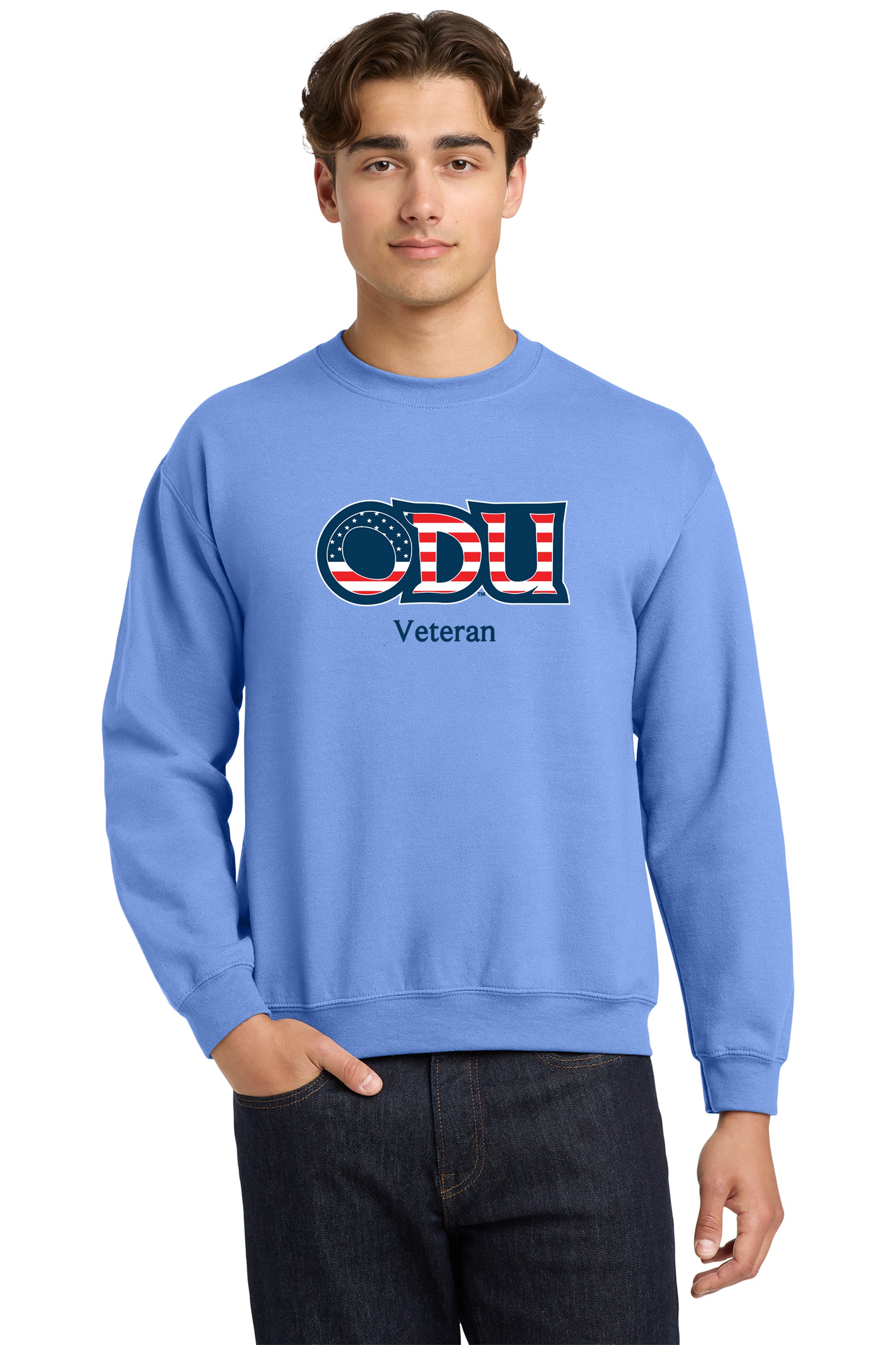 Old Dominion University, ODU Military - Veteran, Crewneck Sweatshirt - Carolina Blue