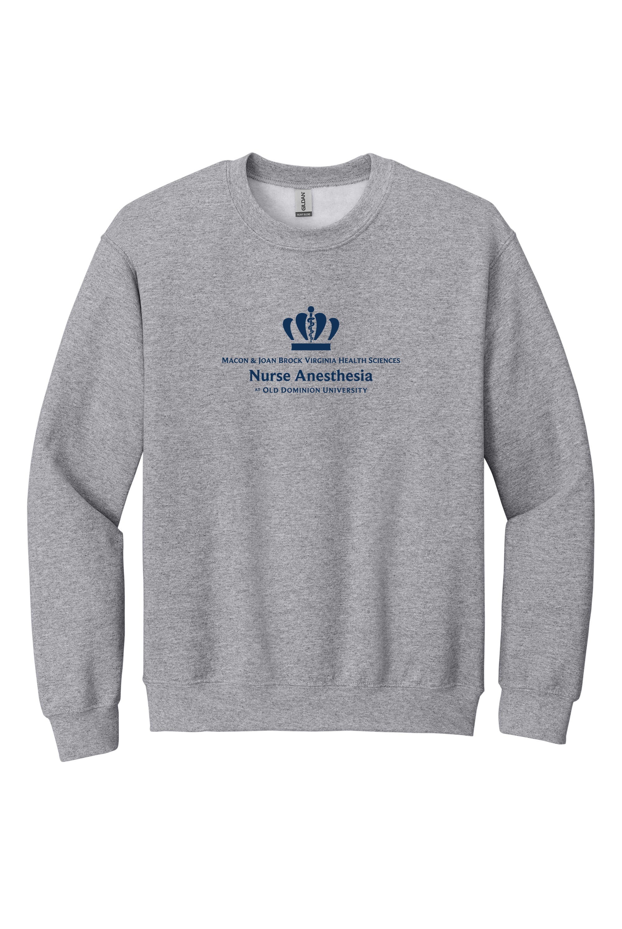 Old Dominion University, Full Logo, Nurse Anesthesia, Heavy Blend™ Crewneck Sweatshirt - Gray