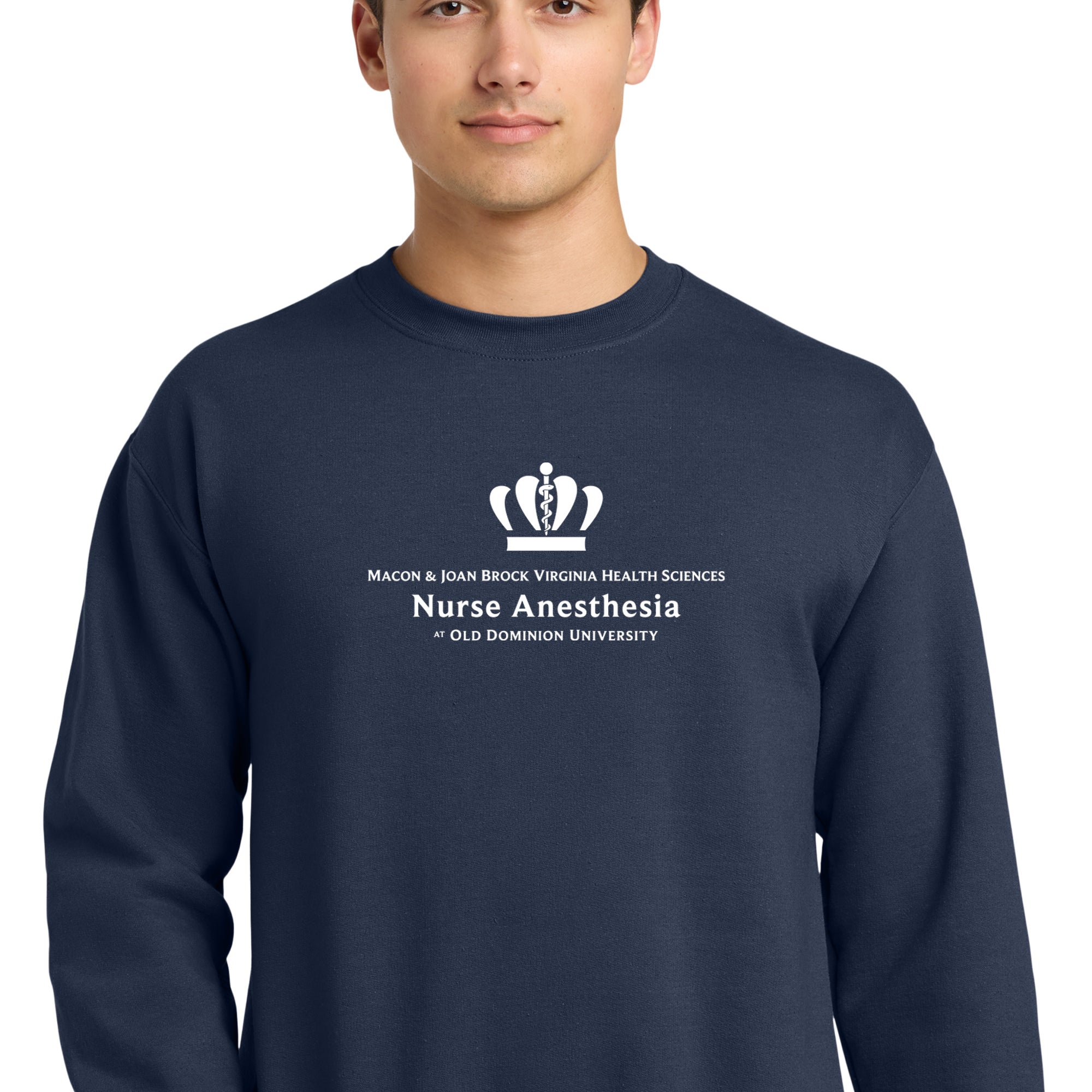 Old Dominion University, Full Logo, Nurse Anesthesia, Heavy Blend™ Crewneck Sweatshirt - Navy