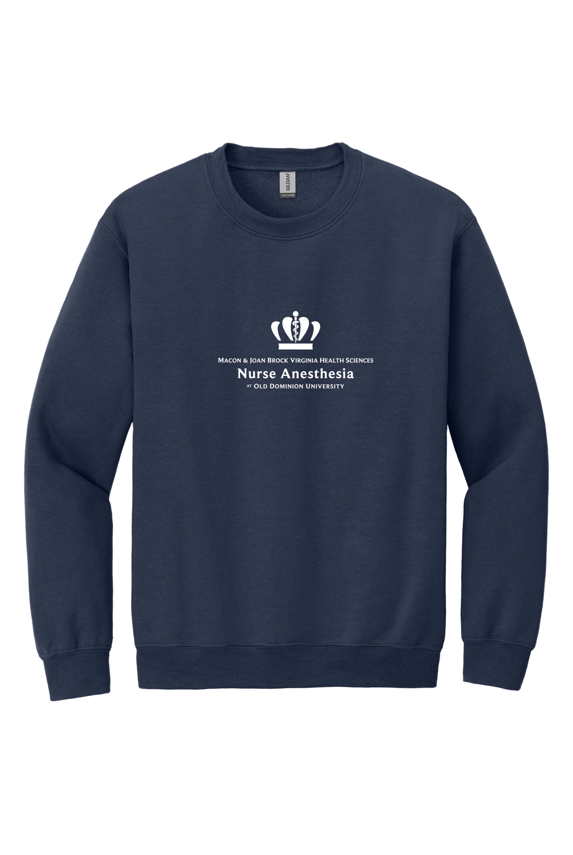 Old Dominion University, Full Logo, Nurse Anesthesia, Heavy Blend™ Crewneck Sweatshirt - Navy