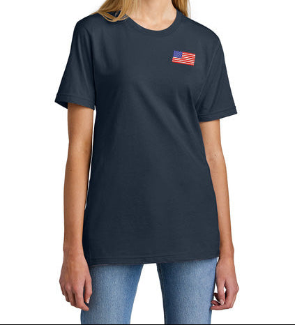 Old Dominion University, USA Flag, American Apparel® Fine Jersey Unisex T-Shirt Navy