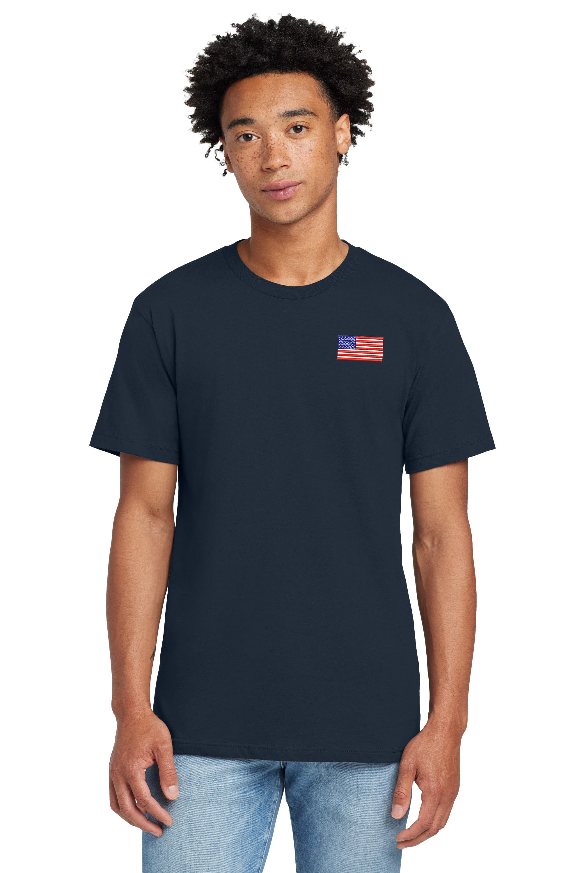 Old Dominion University, USA Flag, American Apparel® Fine Jersey Unisex T-Shirt Navy