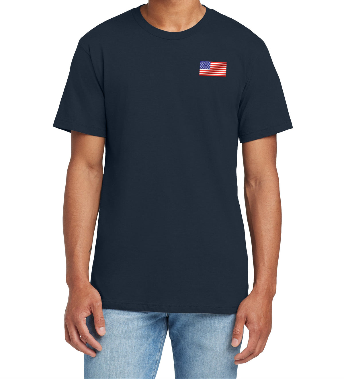 Old Dominion University, USA Flag, American Apparel® Fine Jersey Unisex T-Shirt Navy
