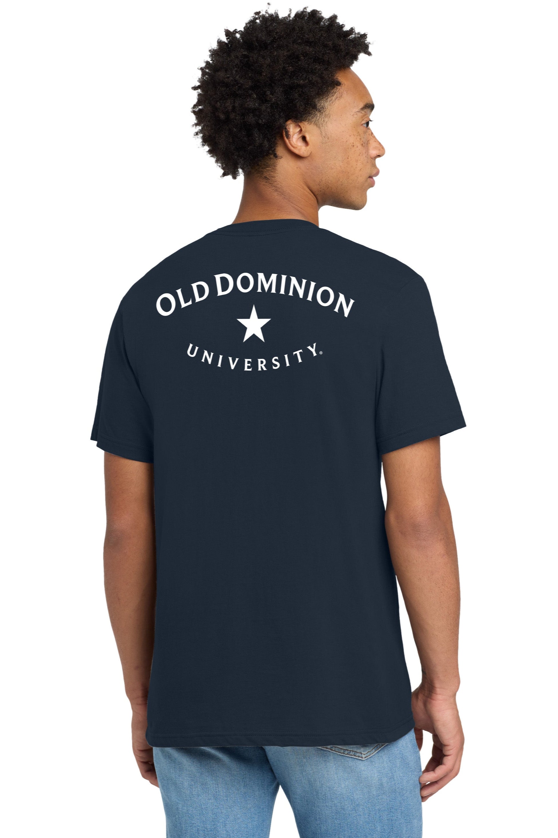 Old Dominion University, USA Flag, American Apparel® Fine Jersey Unisex T-Shirt Navy
