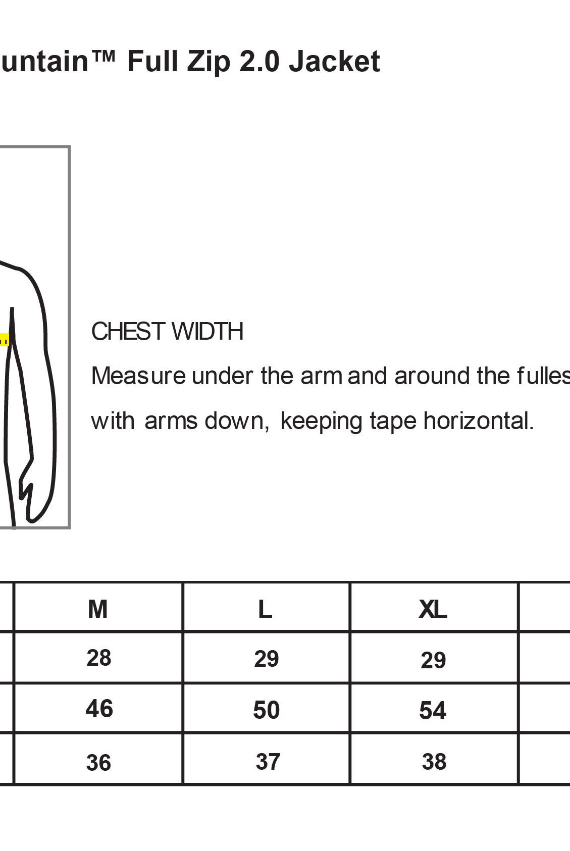 Old Dominion University, Club Sports - Volleyball, Steens Mountain™ Full Zip 2.0 Jacket - Size chart