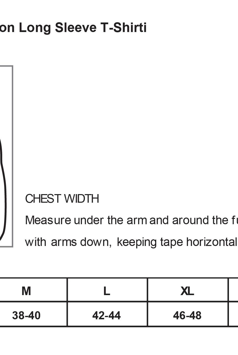 Old Dominion University, Full Logo, Nurse Anesthesia, Heavy Cotton™ 100% Cotton Long Sleeve T-Shirt - Size Chart