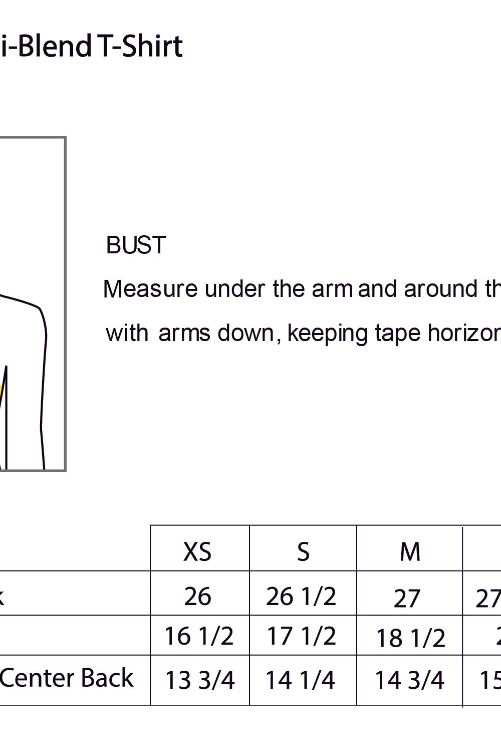 Old Dominion University, Nurse Anesthesia, Women’s Tri-Blend T - Shirt - Size Chart