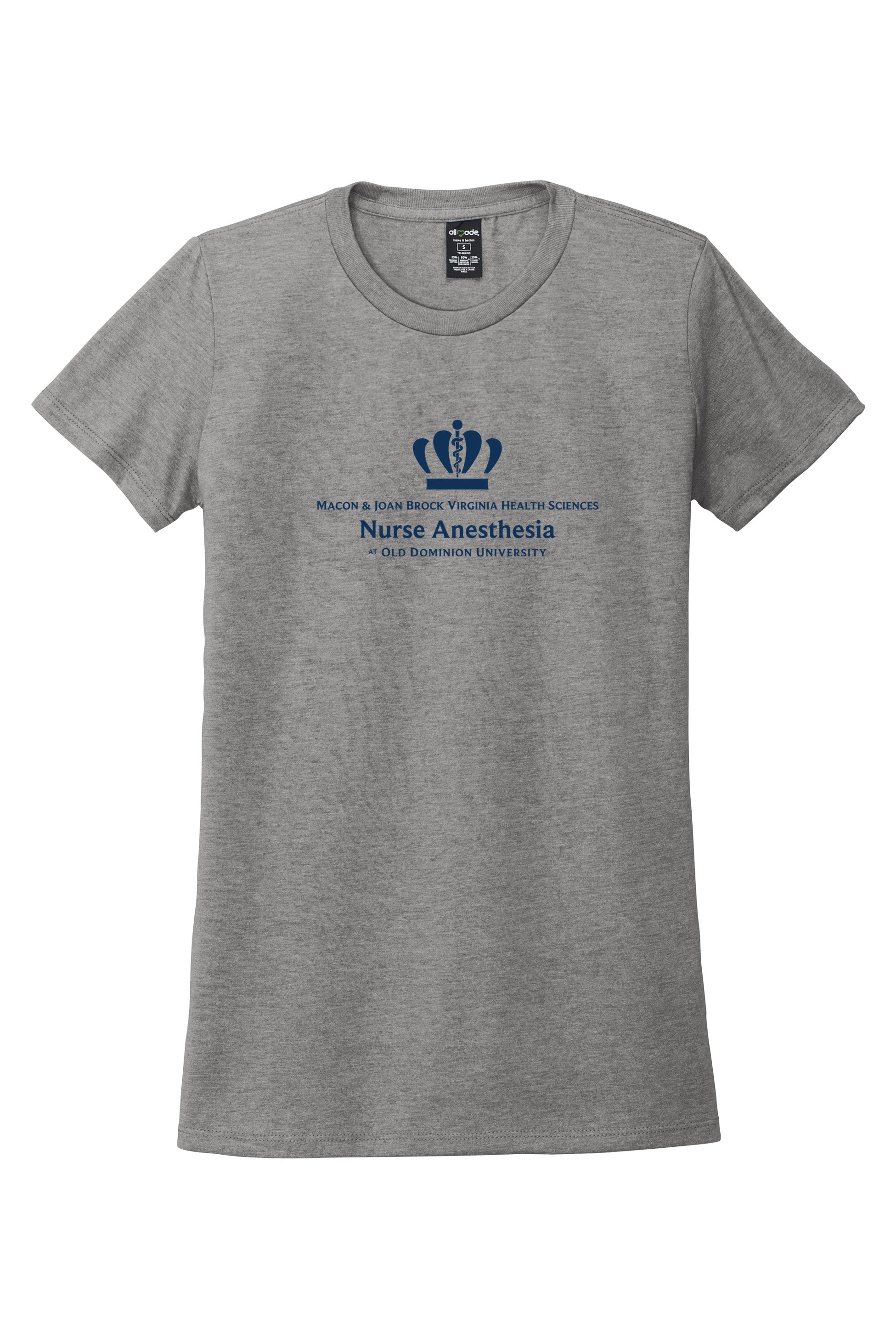 Old Dominion University, Nurse Anesthesia, Women’s Tri-Blend T - Shirt - Grey