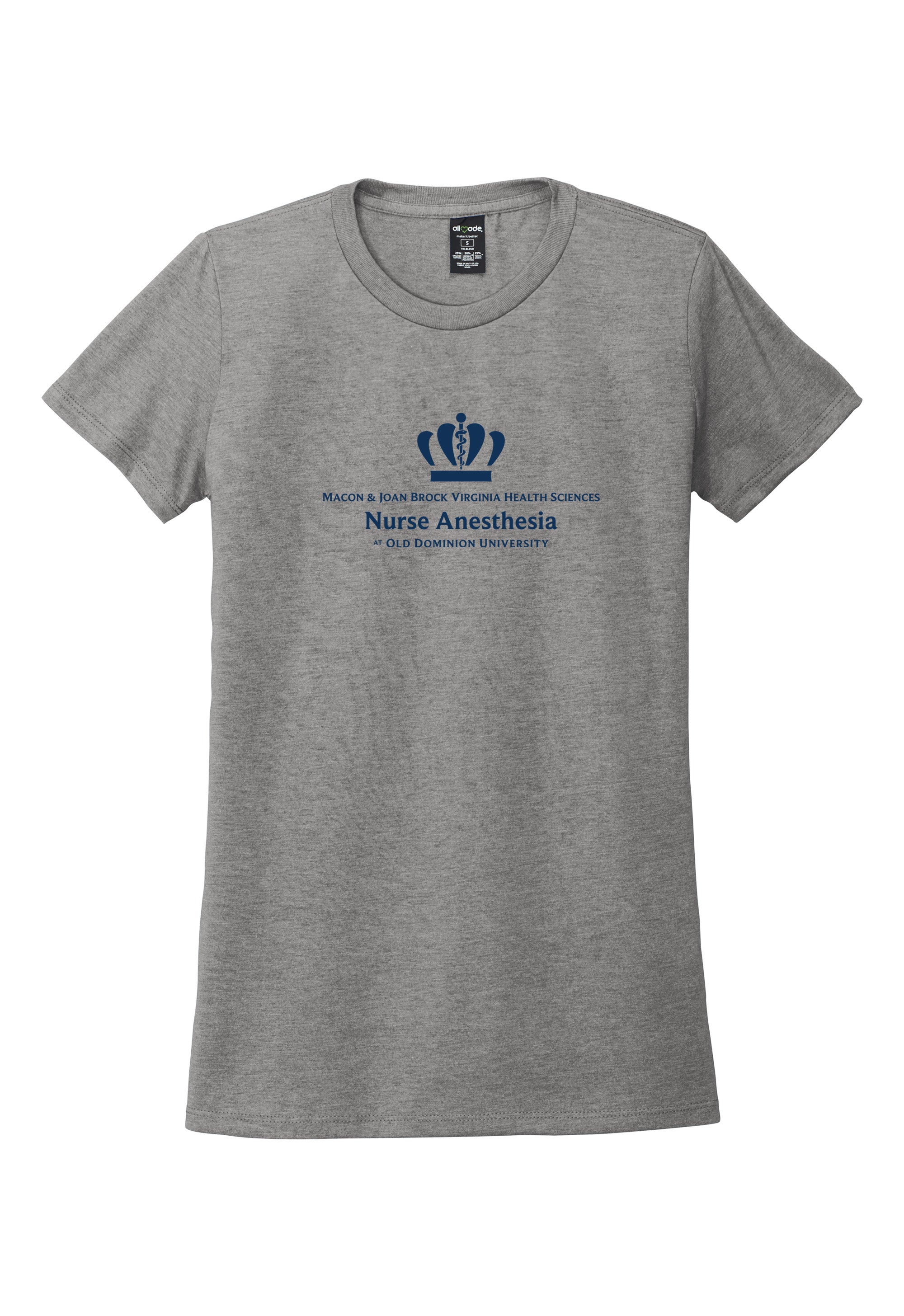 Old Dominion University, Nurse Anesthesia, Women’s Tri-Blend T - Shirt - Grey