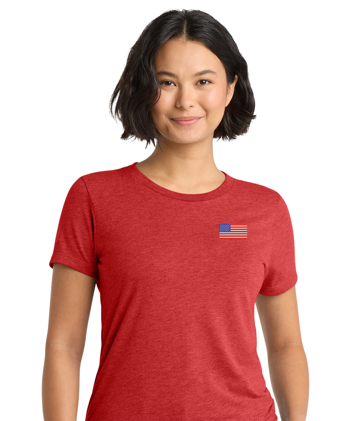 American Flag, Women’s Tri-Blend T-Shirt - Red