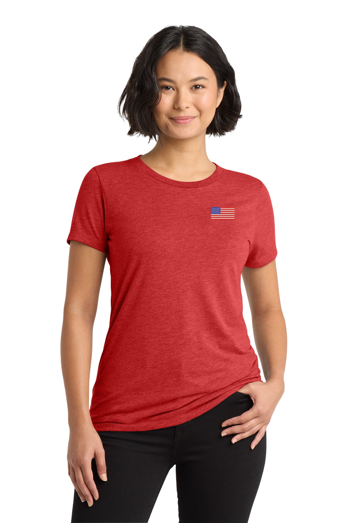 American Flag, Women’s Tri-Blend T-Shirt - Red