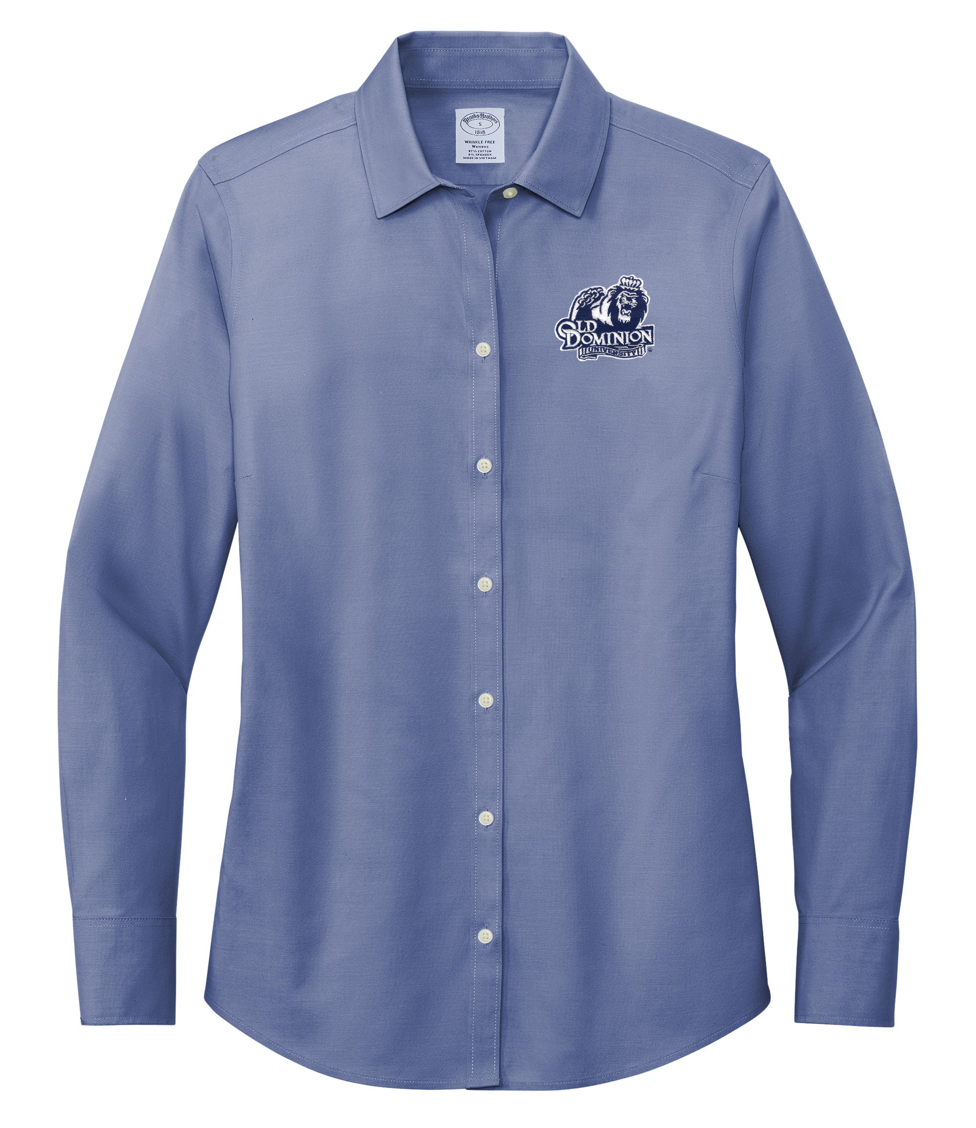 Old Dominion University, Brooks Brothers® Women’s Wrinkle-Free Stretch Pinpoint Shirt- Cobalt Blue