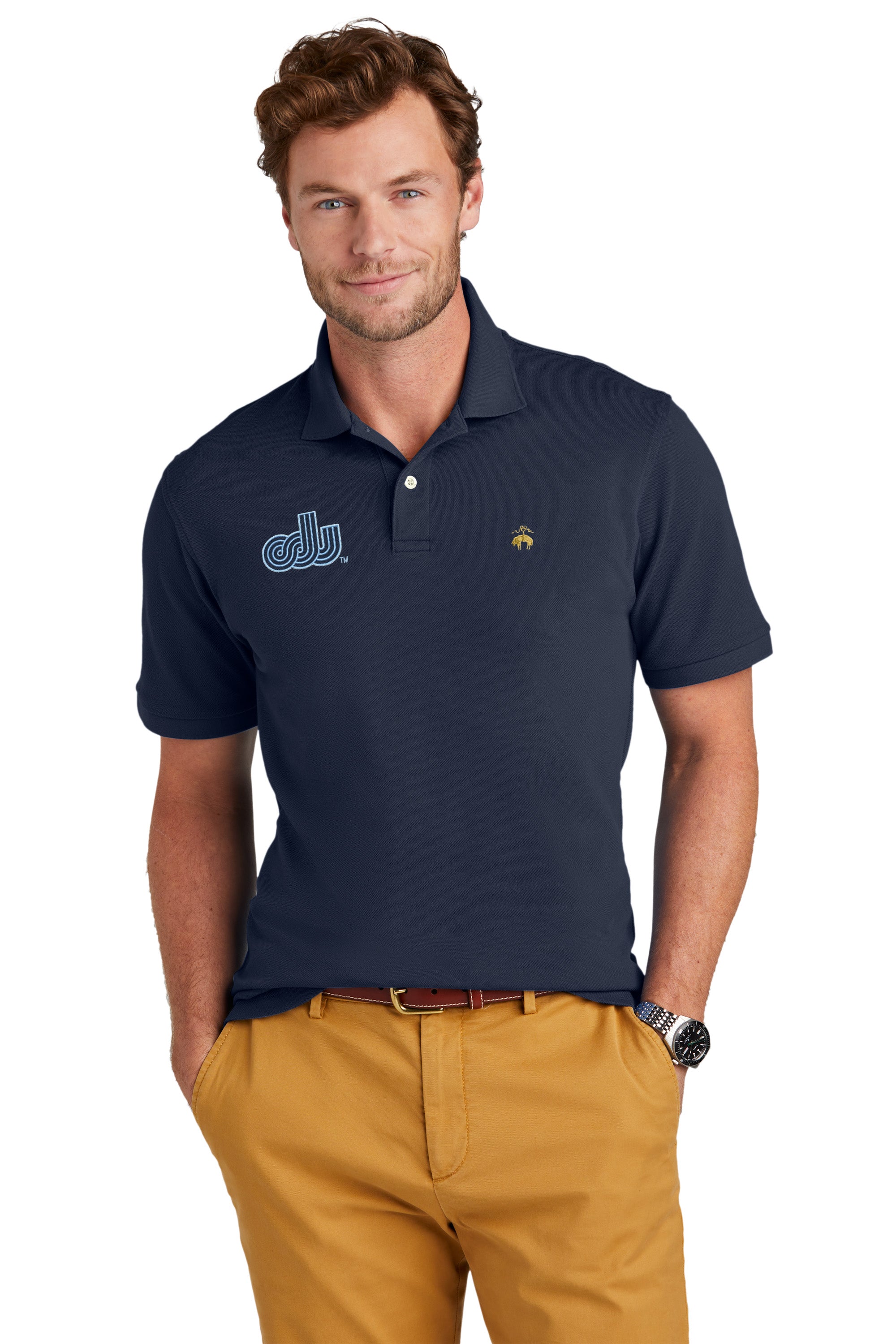 Old Dominion University, ODU Vintage Logo10, Brooks Brothers® Pima Cotton Pique Polo - Navy