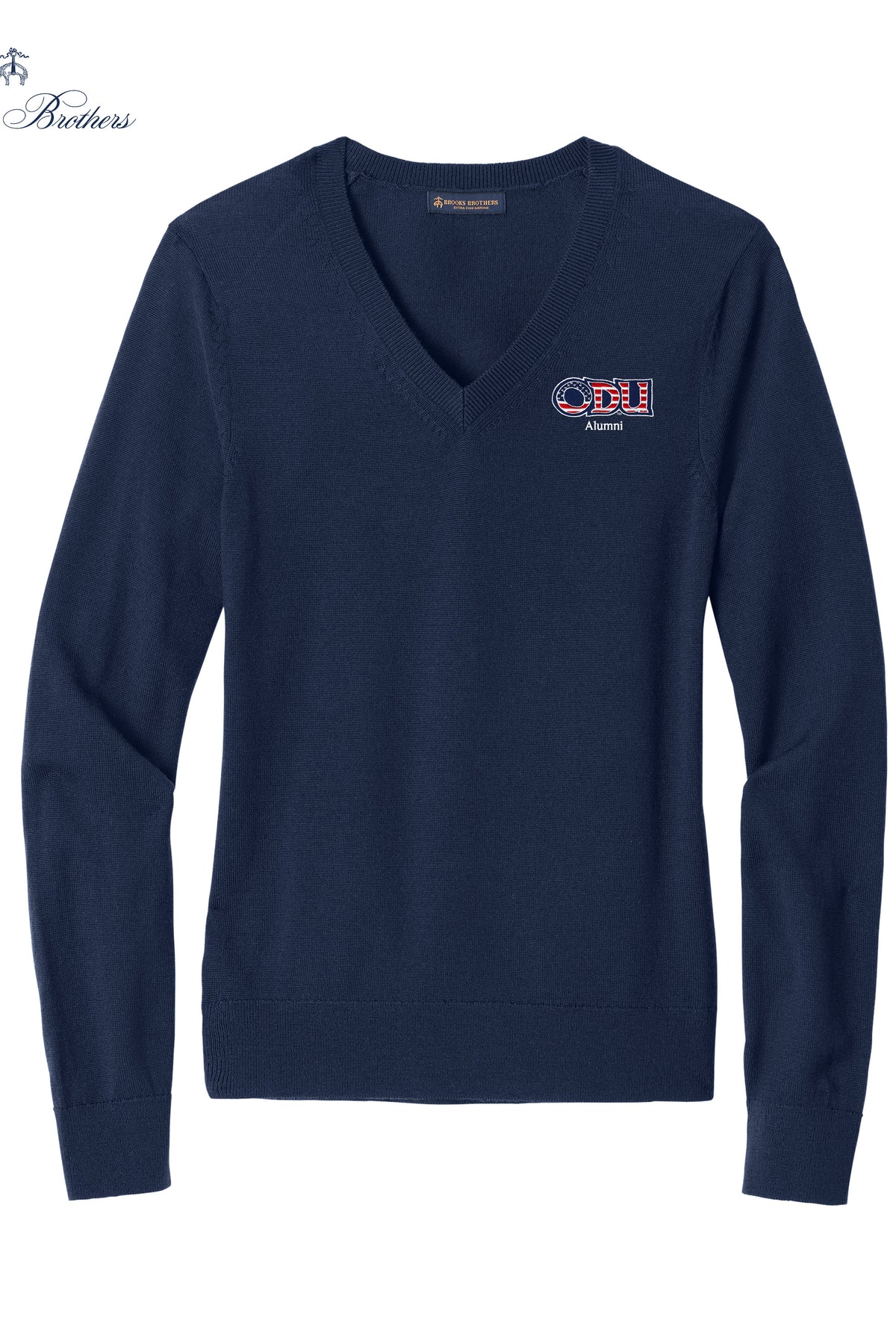 Old Dominion University, ODU Military - Alumni, Women’s Washable Merino V-Neck Sweater - Navy