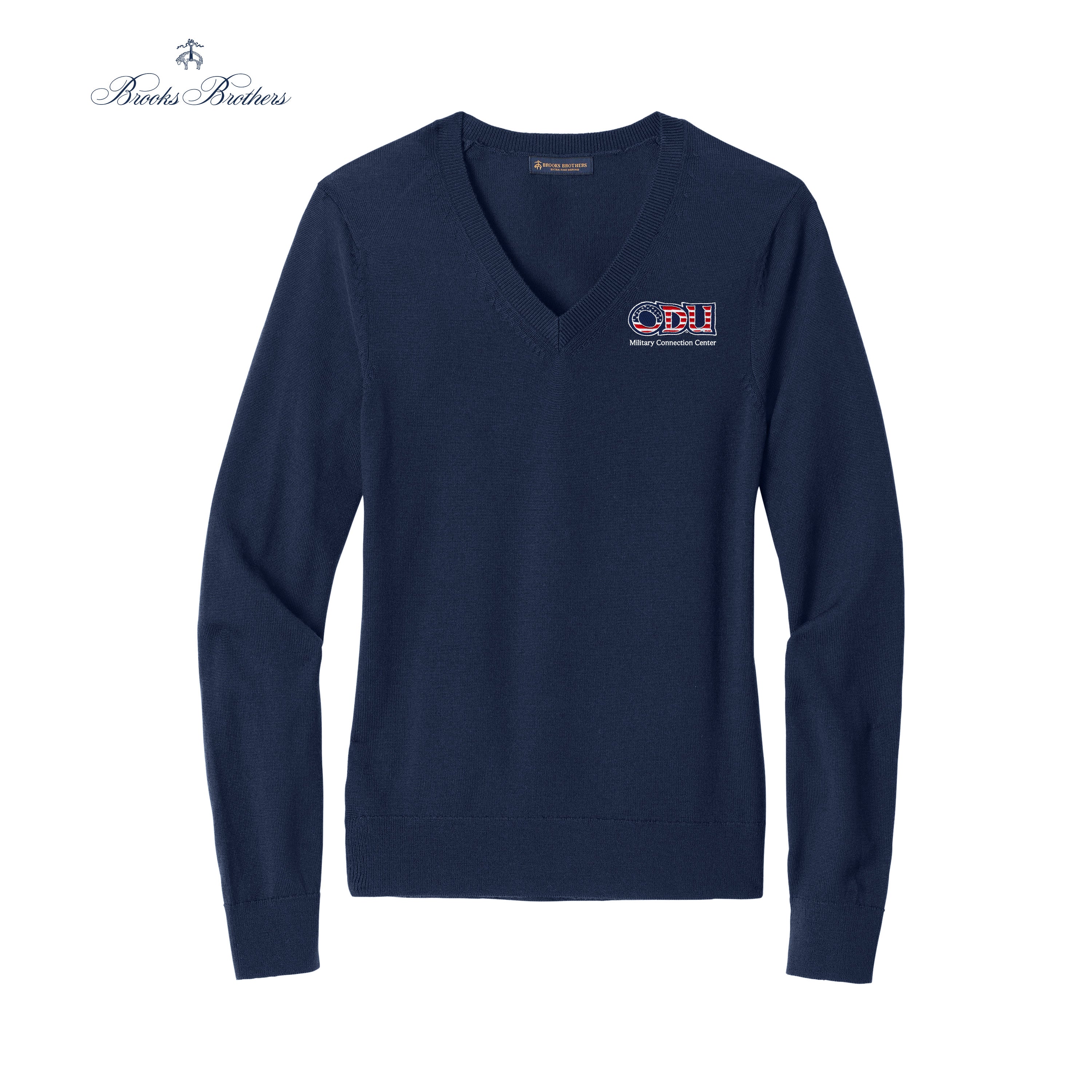 Old Dominion University, ODU Military -  Military Connection Center, Women’s Washable Merino V-Neck Sweater - Navy