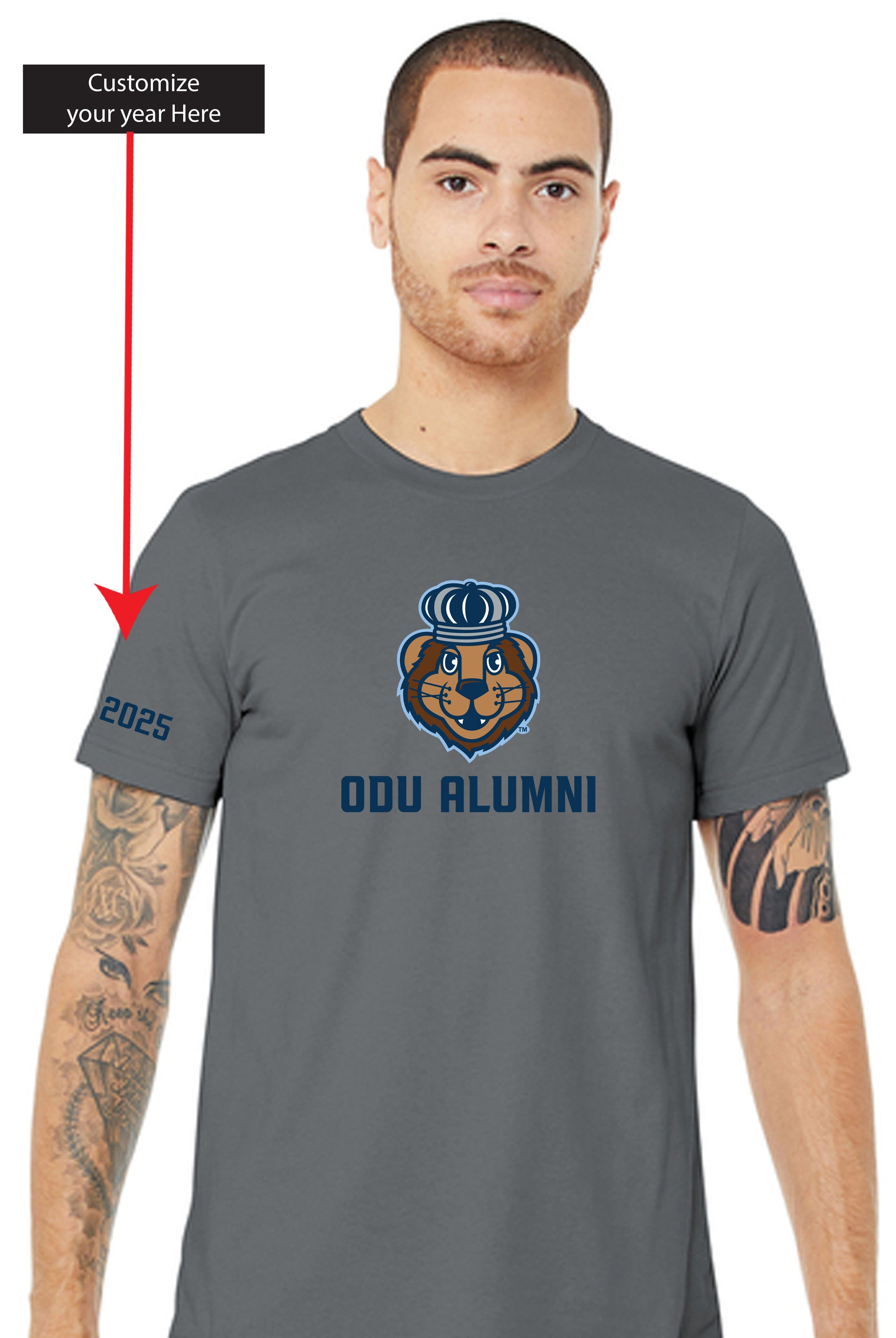 Official, Old Dominion University, Unisex Jersey Short Sleeve T-Shirt - Gray