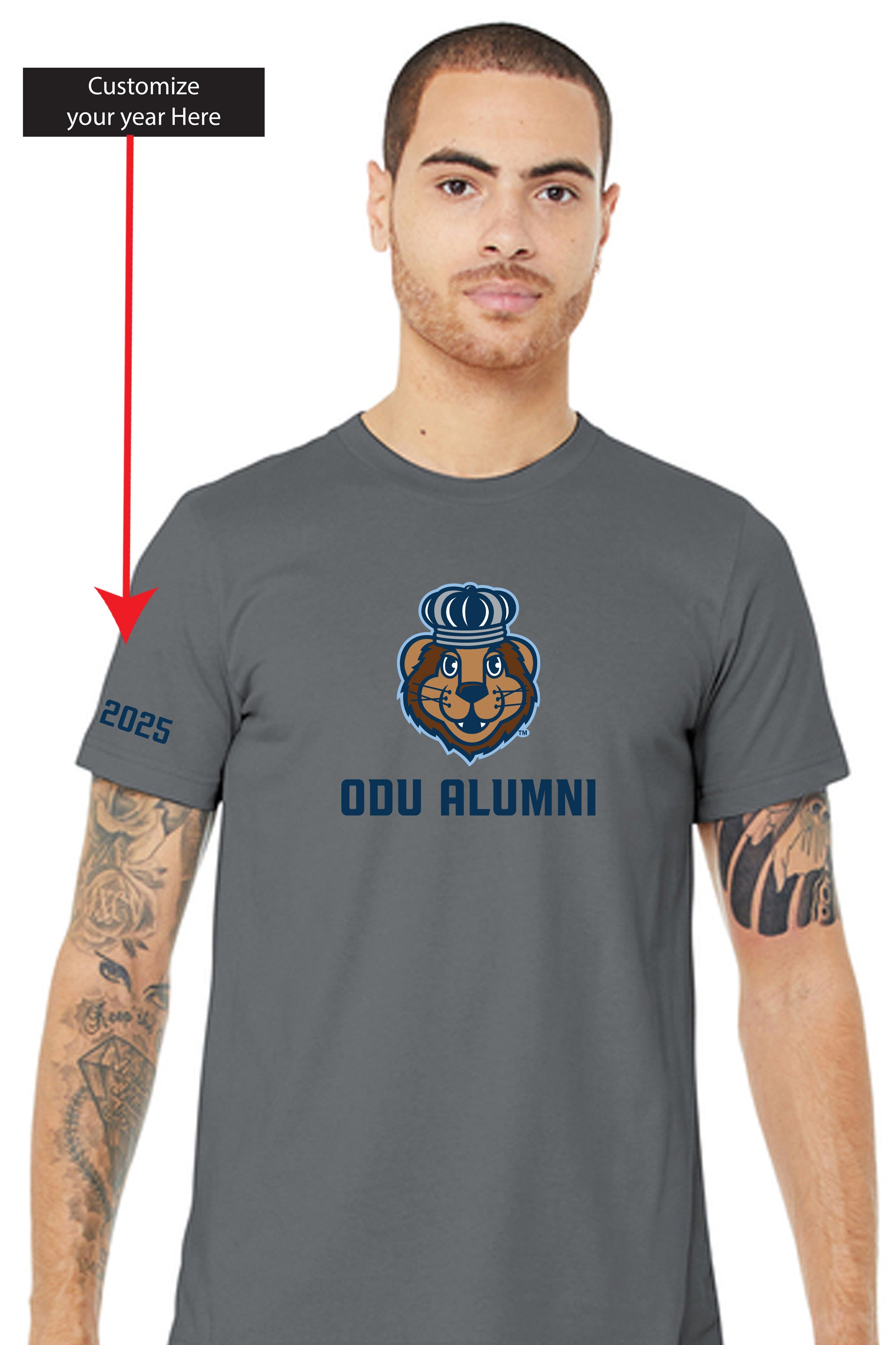 Official, Old Dominion University, Unisex Jersey Short Sleeve T-Shirt - Gray