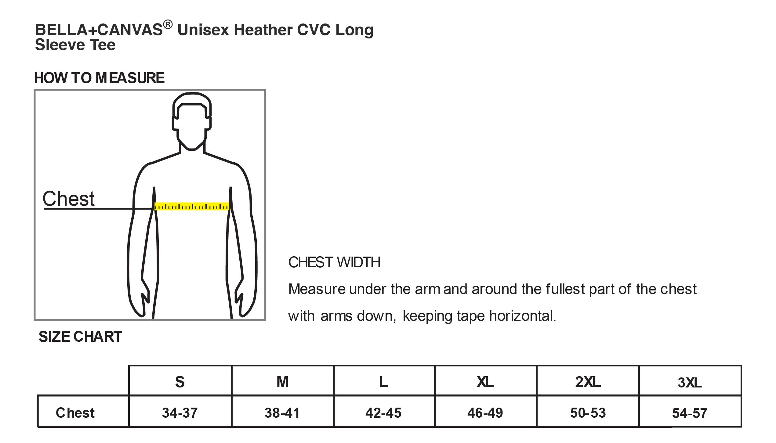 Old Dominion University, Full Logo, Nurse Anesthesia, Unisex Heather CVC Long Sleeve Tee -  Size Chart