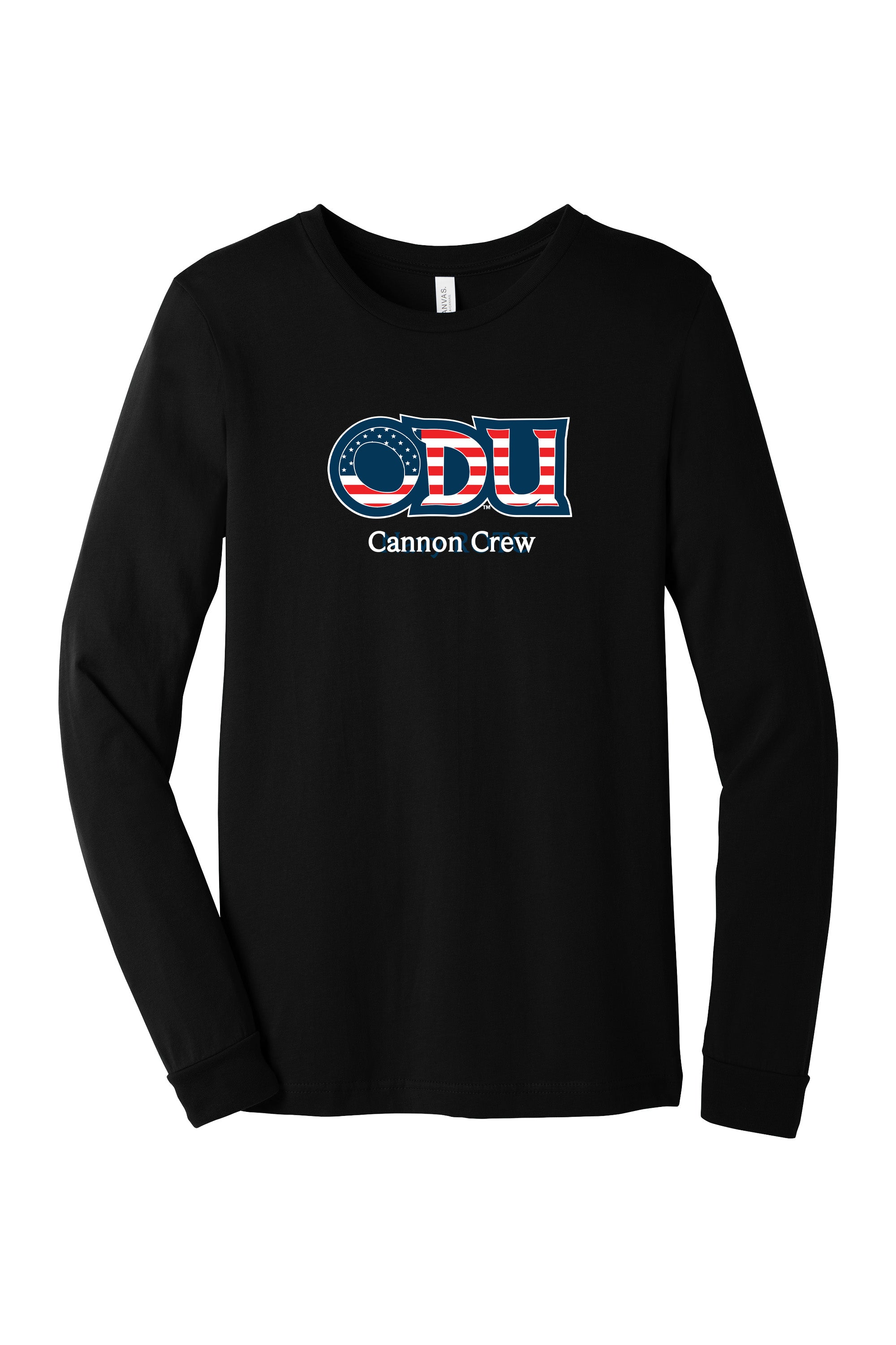 Old Dominion University, ODU Military - Cannon Crew, Unisex Jersey Long Sleeve T-Shirt - Black