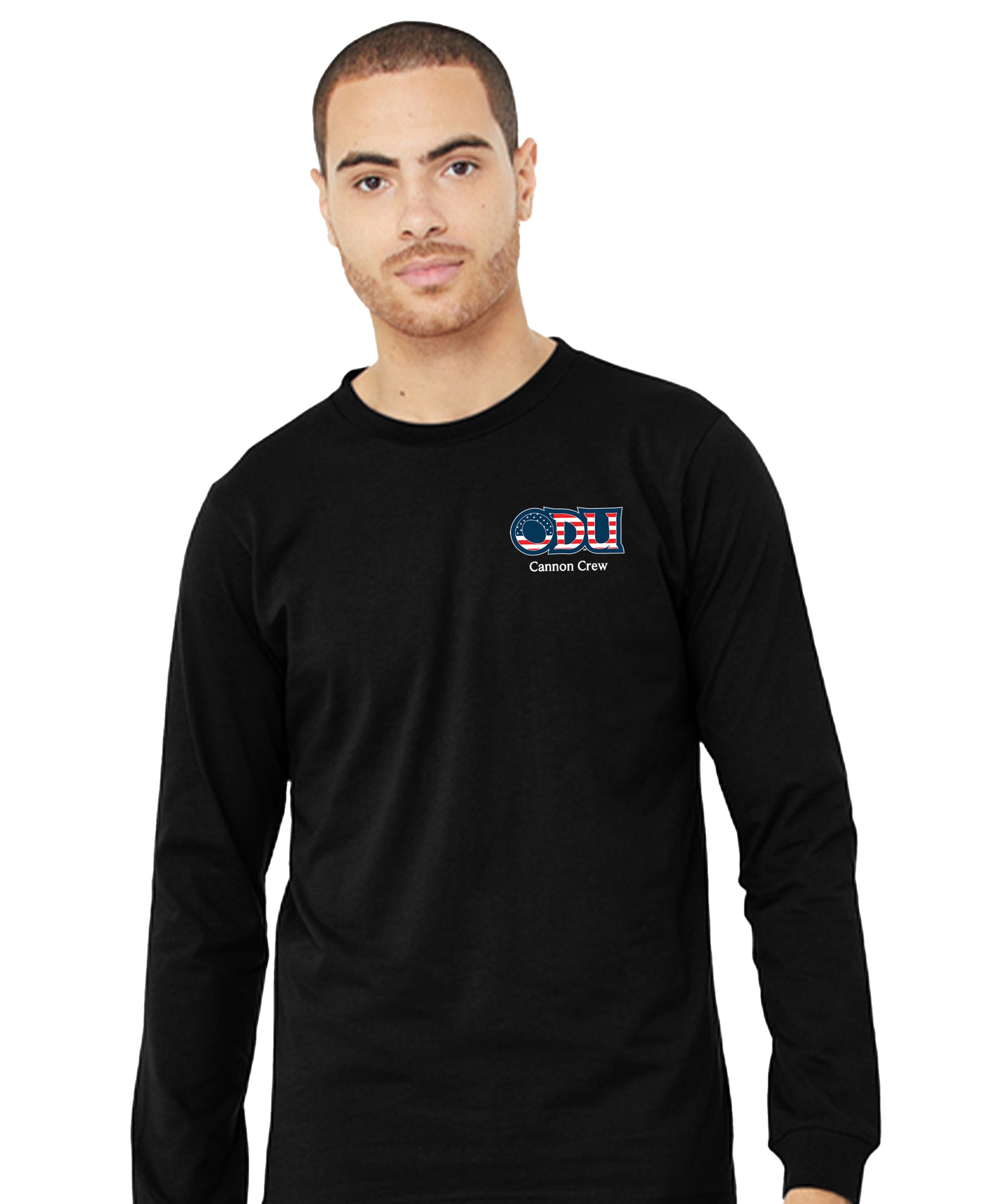 Old Dominion University, ODU Military - Cannon Crew, Unisex Jersey Long Sleeve T-Shirt - Black