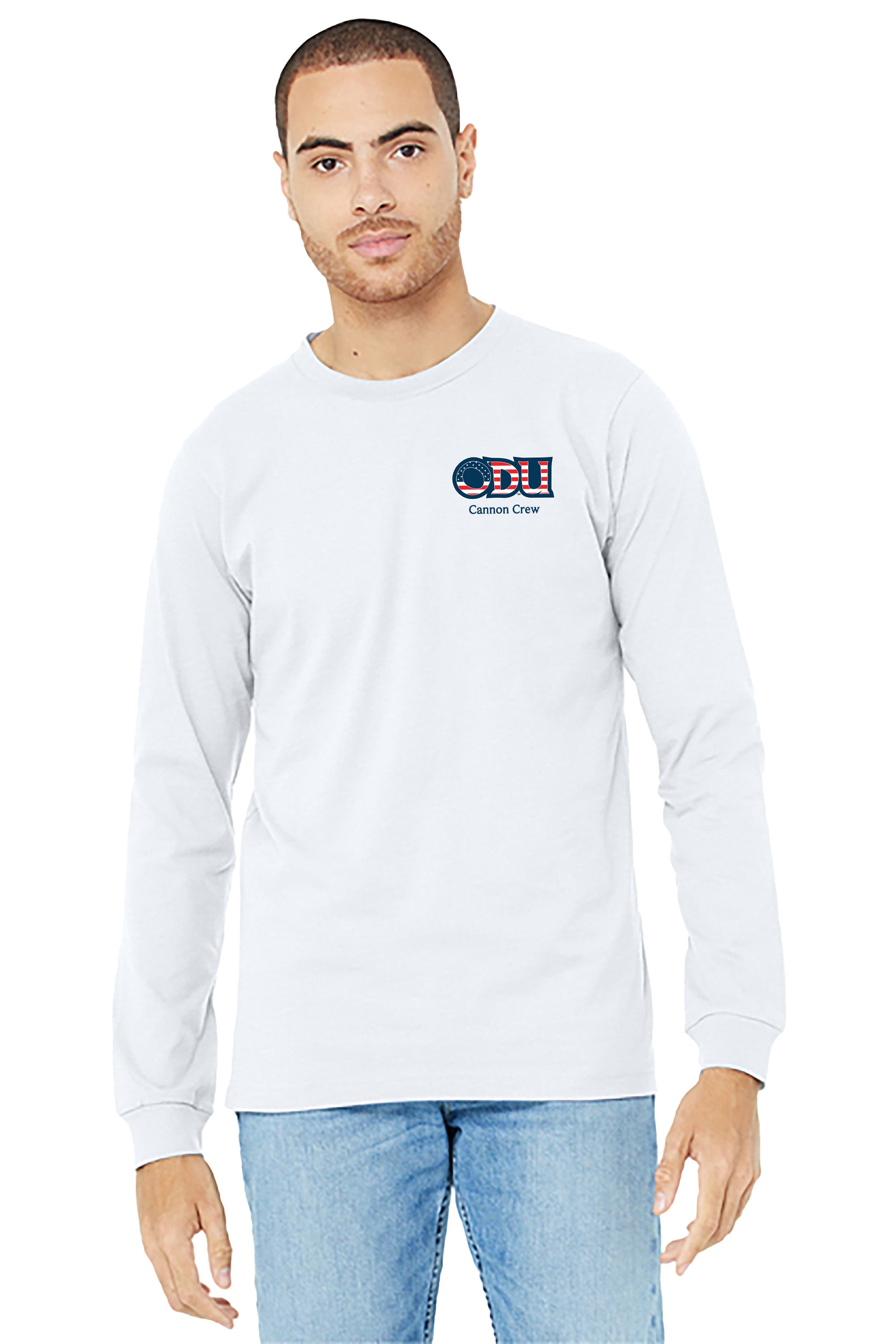 Old Dominion University, ODU Military - Cannon Crew, Unisex Jersey Long Sleeve T-Shirt - White