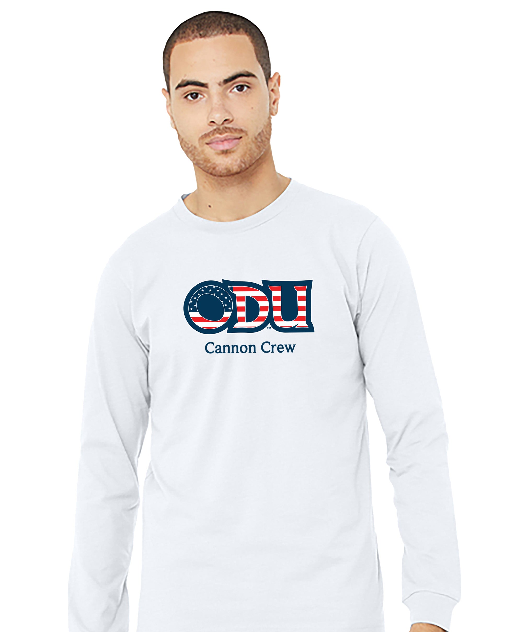 Old Dominion University, ODU Military - Cannon Crew, Unisex Jersey Long Sleeve T-Shirt - White