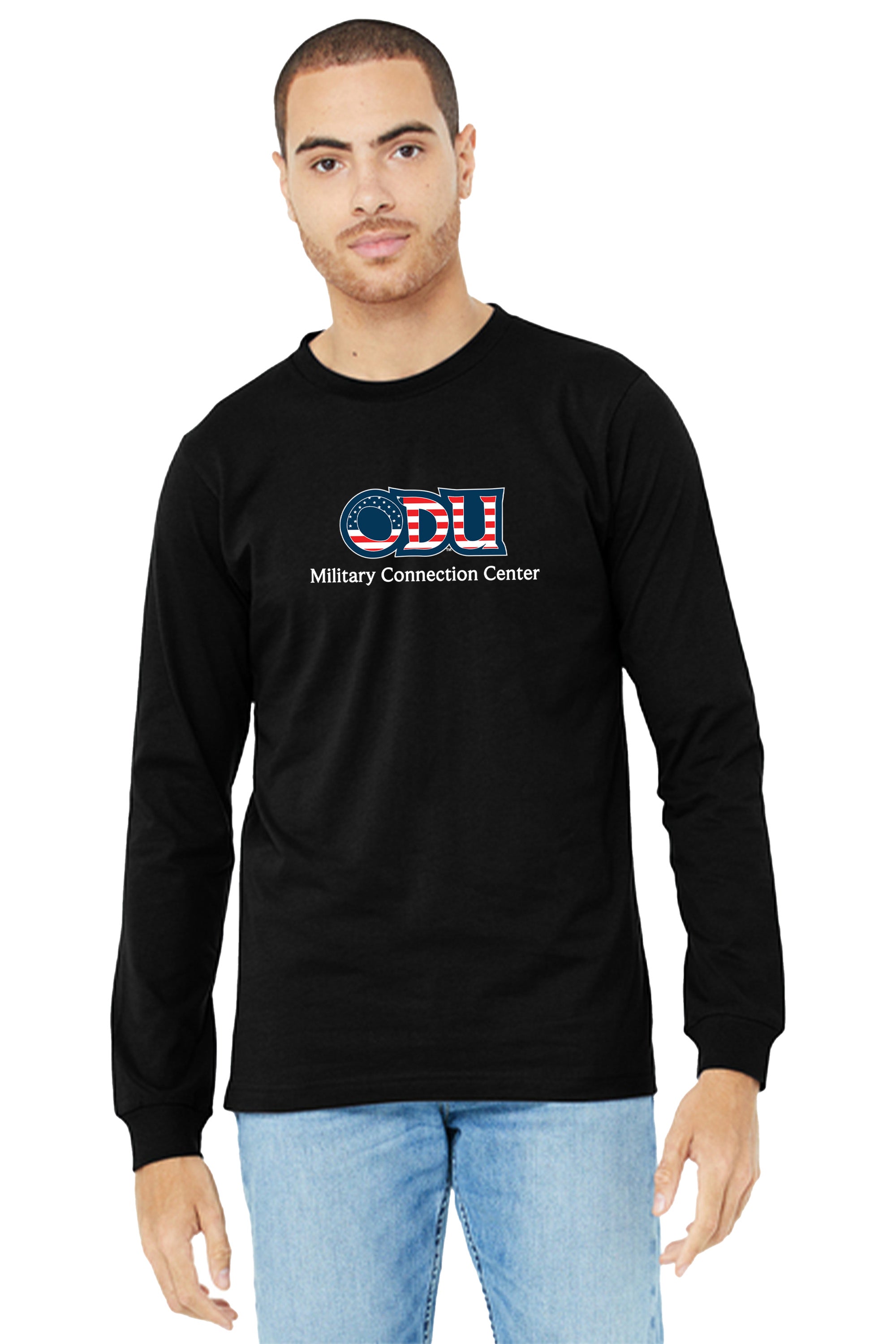 Old Dominion University, ODU Military - Military Connection Center, Unisex Jersey Long Sleeve T-Shirt - Black