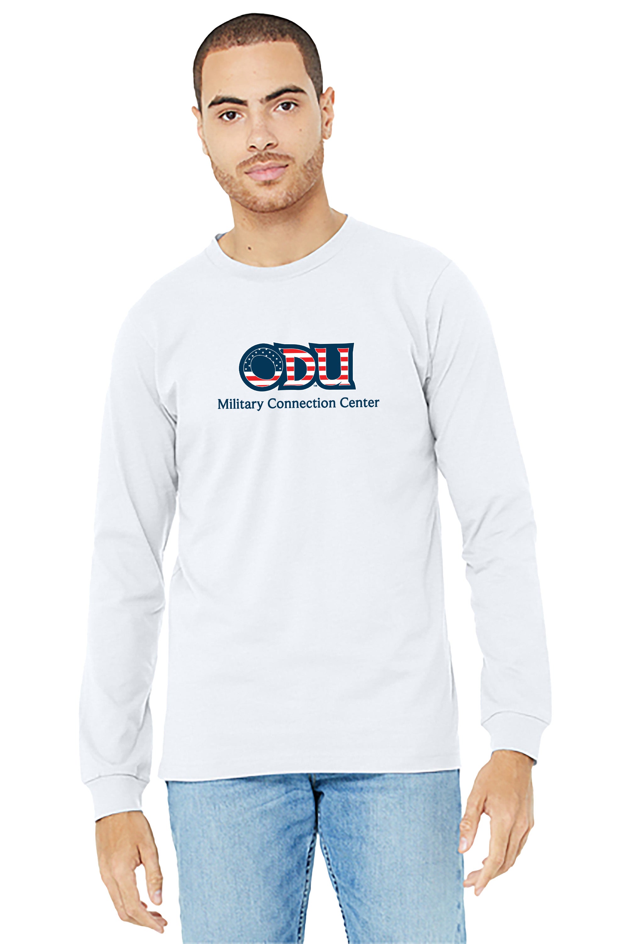 Old Dominion University, ODU Military - Military Connection Center, Unisex Jersey Long Sleeve T-Shirt - White