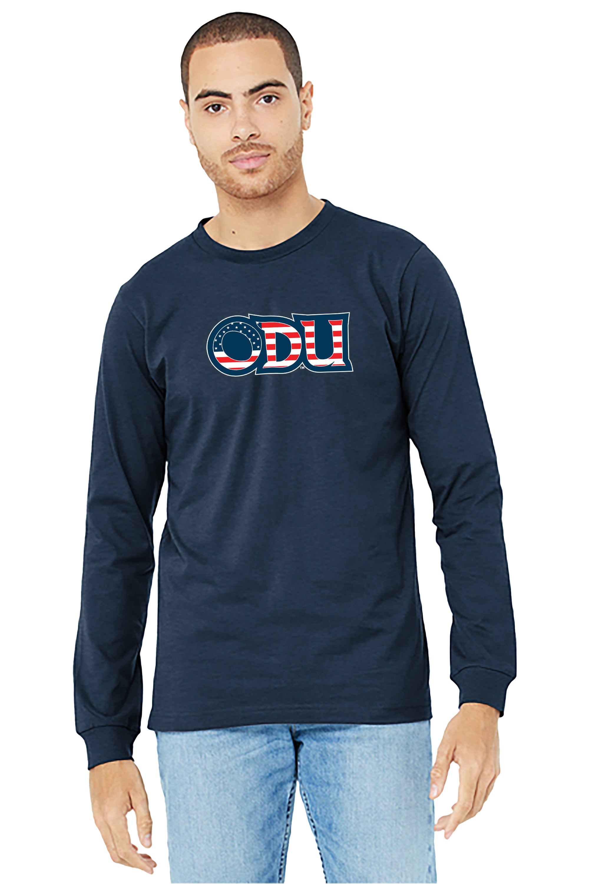 Old Dominion University, ODU Military - Military Logo, Unisex Jersey Long Sleeve T-Shirt - Navy