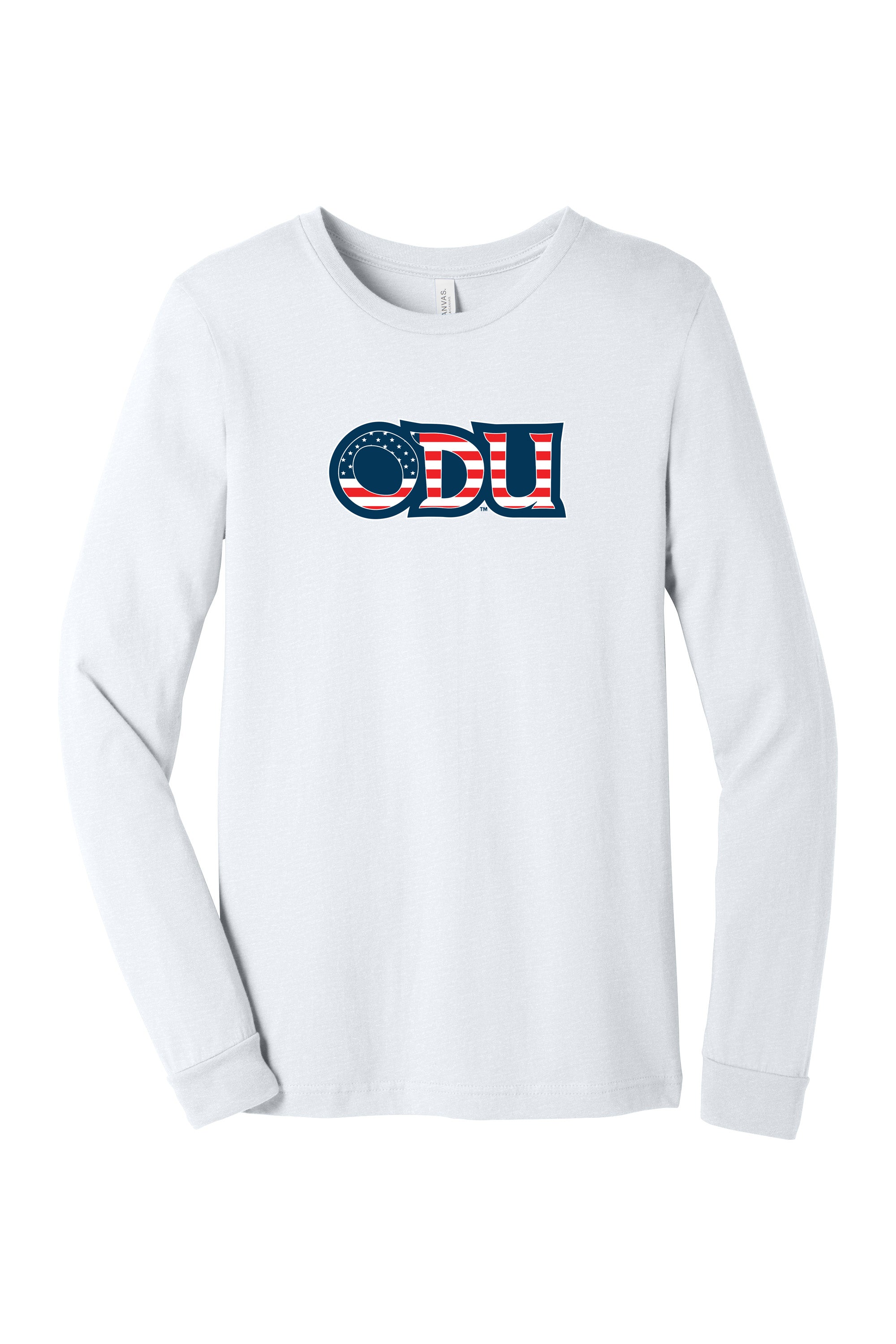 Old Dominion University, ODU Military - Military Logo, Unisex Jersey Long Sleeve T-Shirt - White
