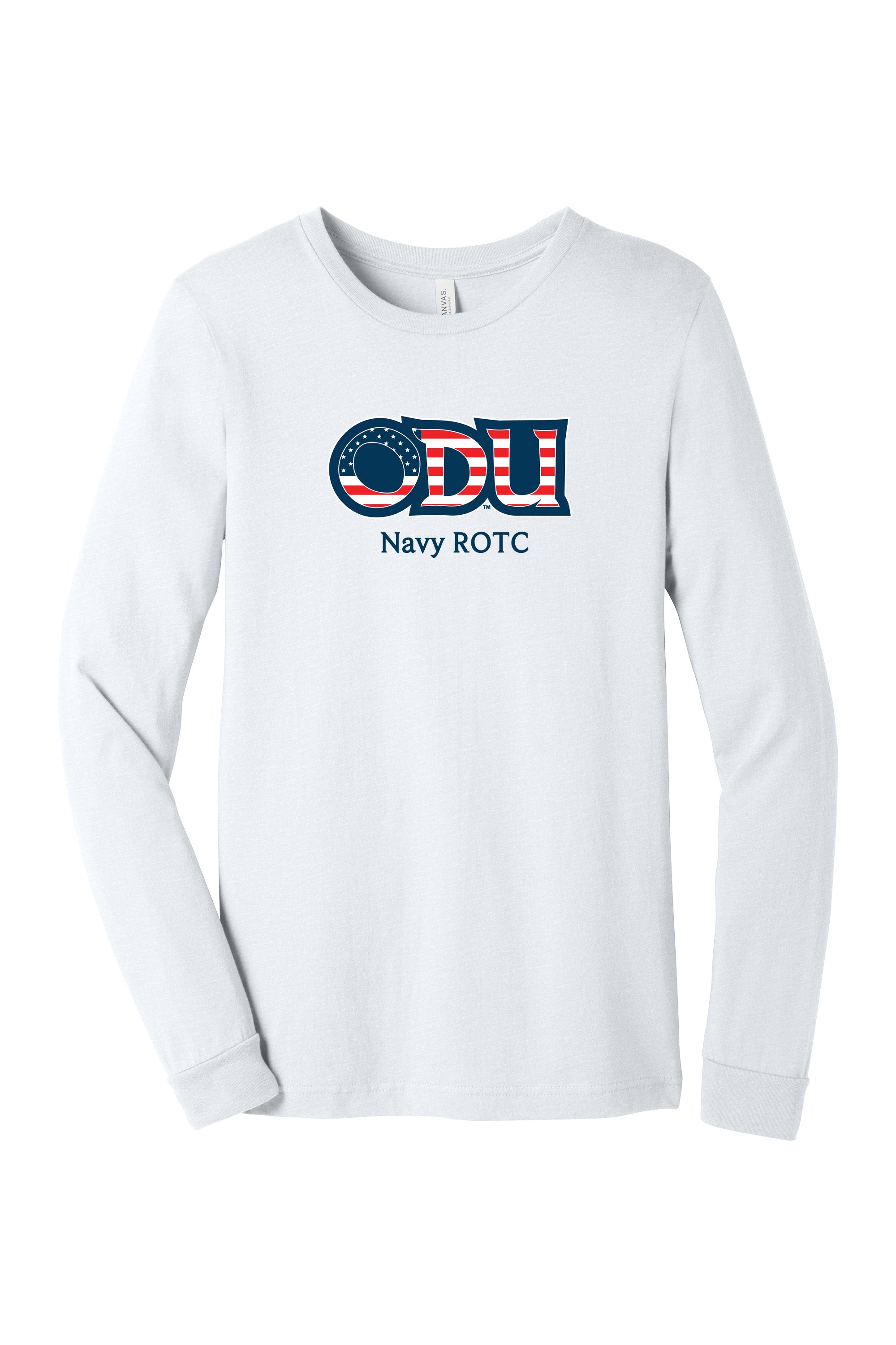 Old Dominion University, ODU Military - Navy ROTC, Unisex Jersey Long Sleeve T-Shirt - White