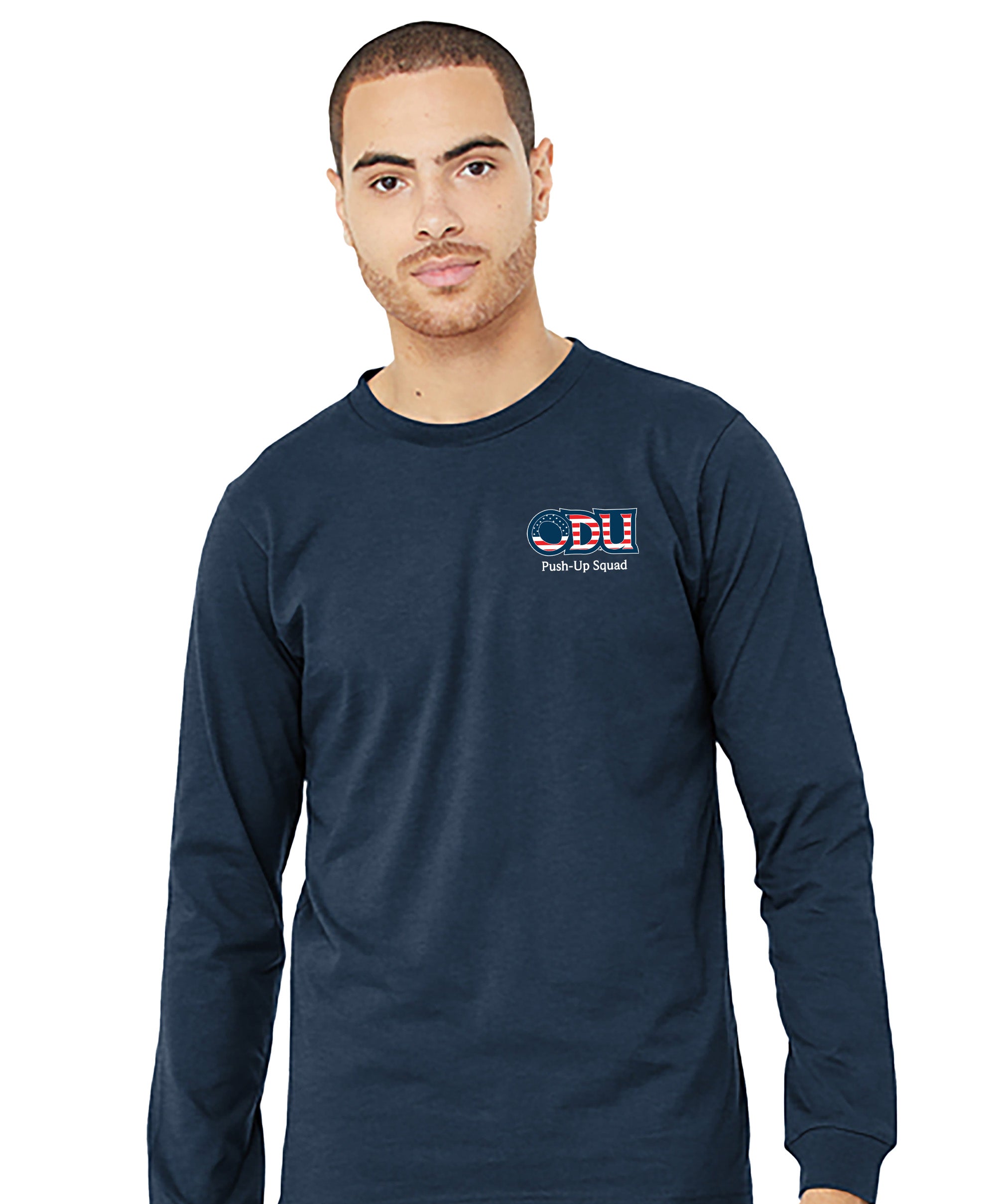 Old Dominion University, ODU Military - Push-Up Squad, Unisex Jersey Long Sleeve T-Shirt - Navy