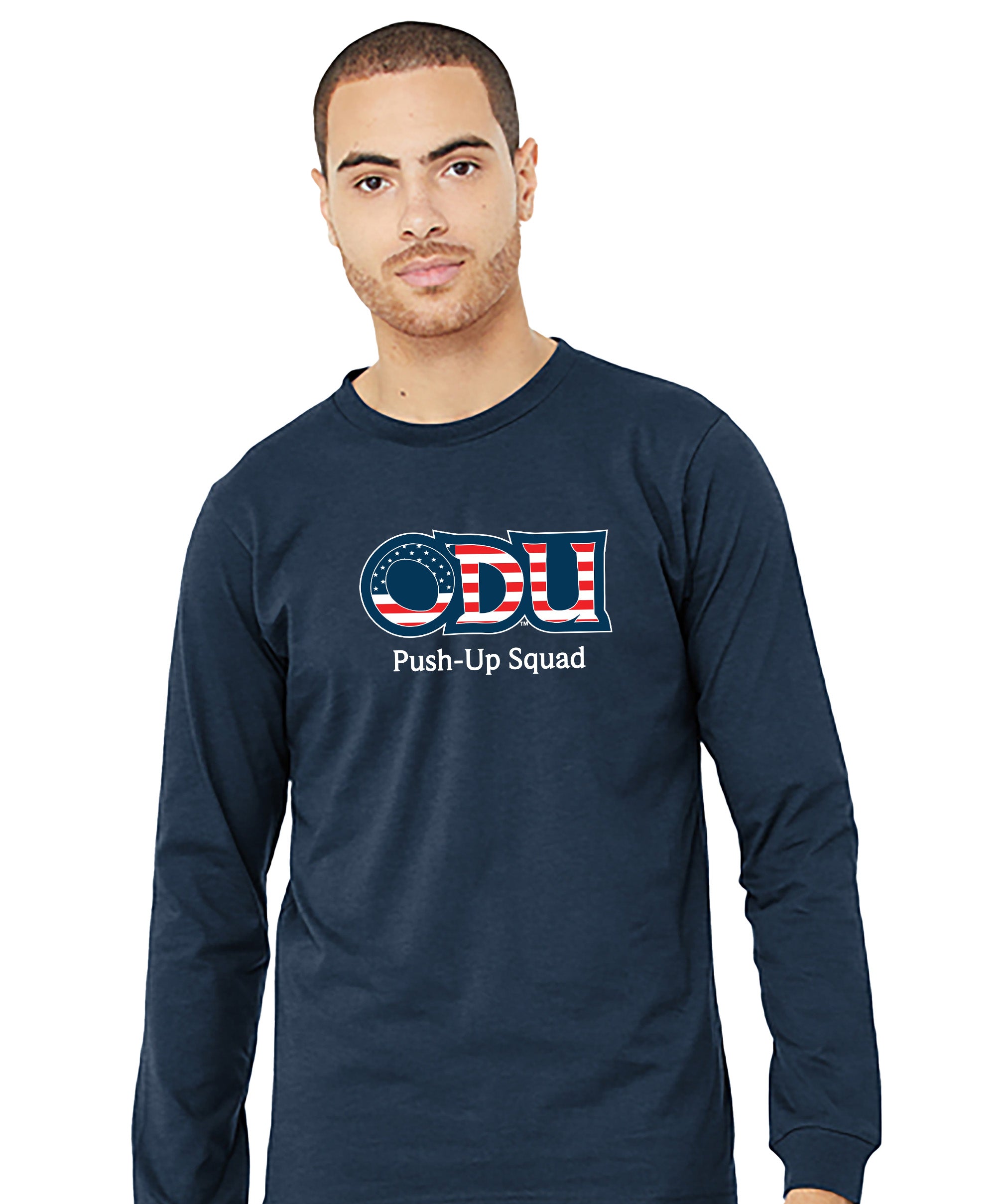 Old Dominion University, ODU Military - Push-Up Squad, Unisex Jersey Long Sleeve T-Shit - Navy