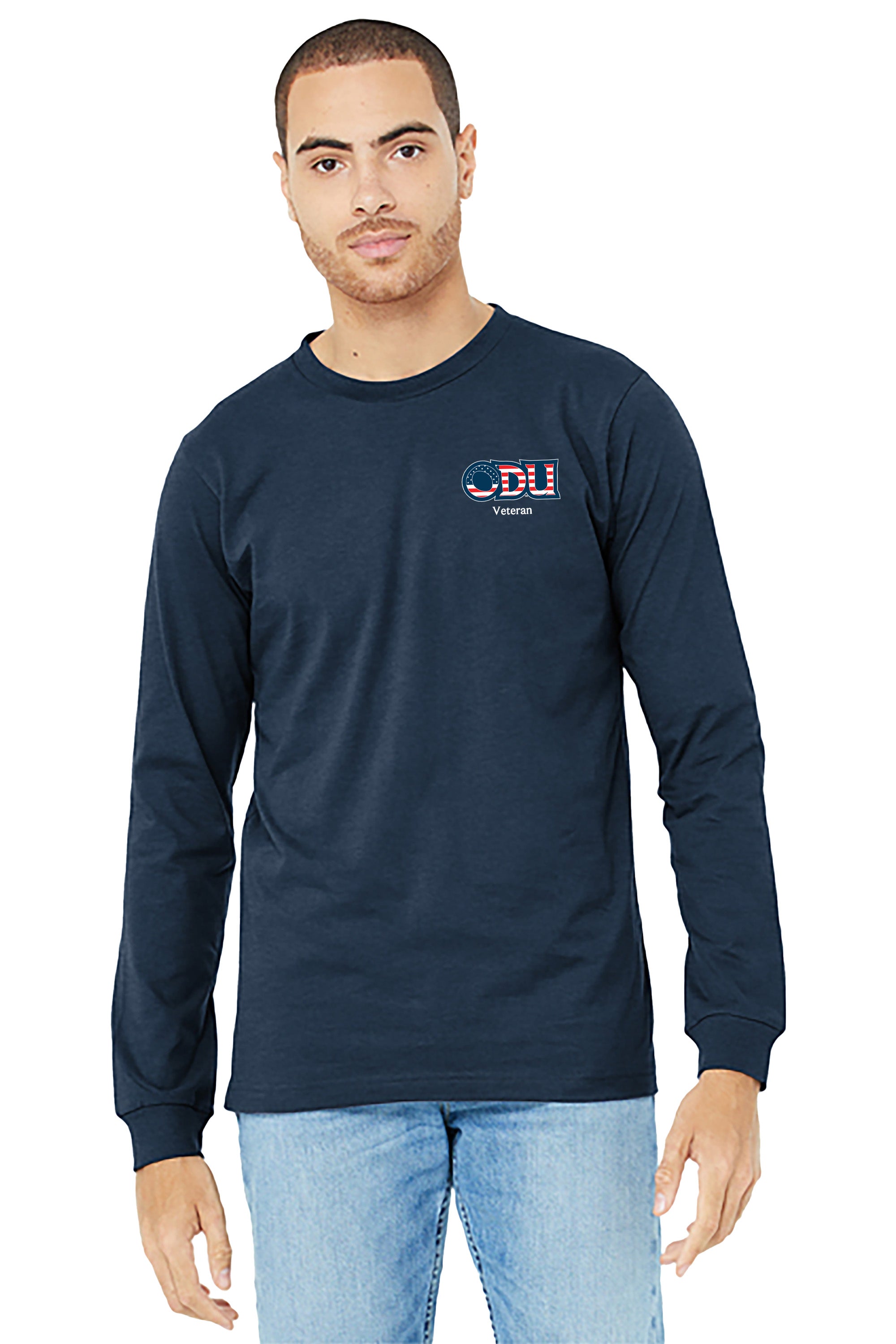 Old Dominion University, ODU Military - Veteran, Unisex Jersey Long Sleeve T-Shirt - Navy
