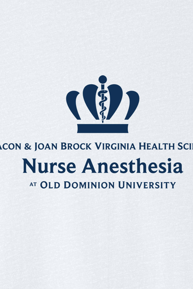 Old Dominion University, Full Logo, Nurse Anesthesia, Unisex Heather CVC Long Sleeve Tee - White