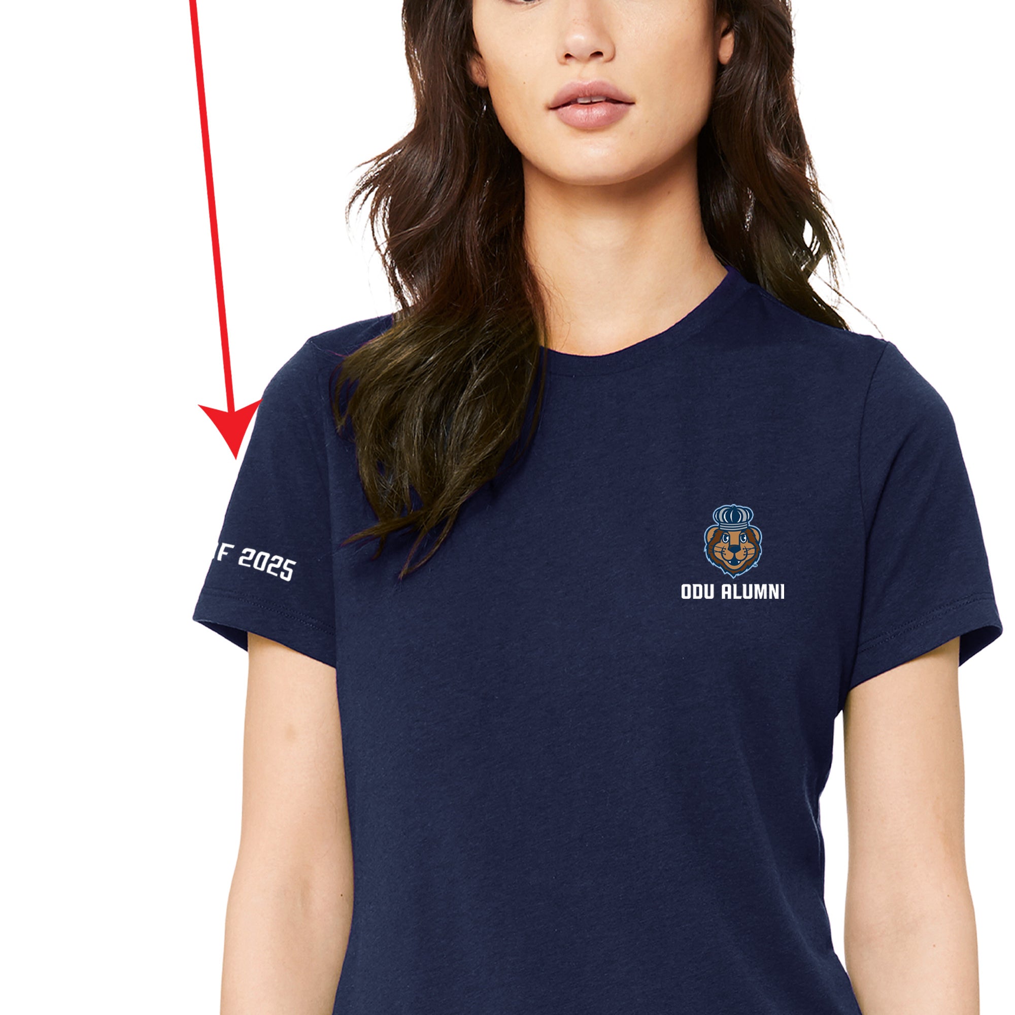 Official, Old Dominion University, Women’s Relaxed Jersey Short Sleeve Alumni T-Shirt - Navy
