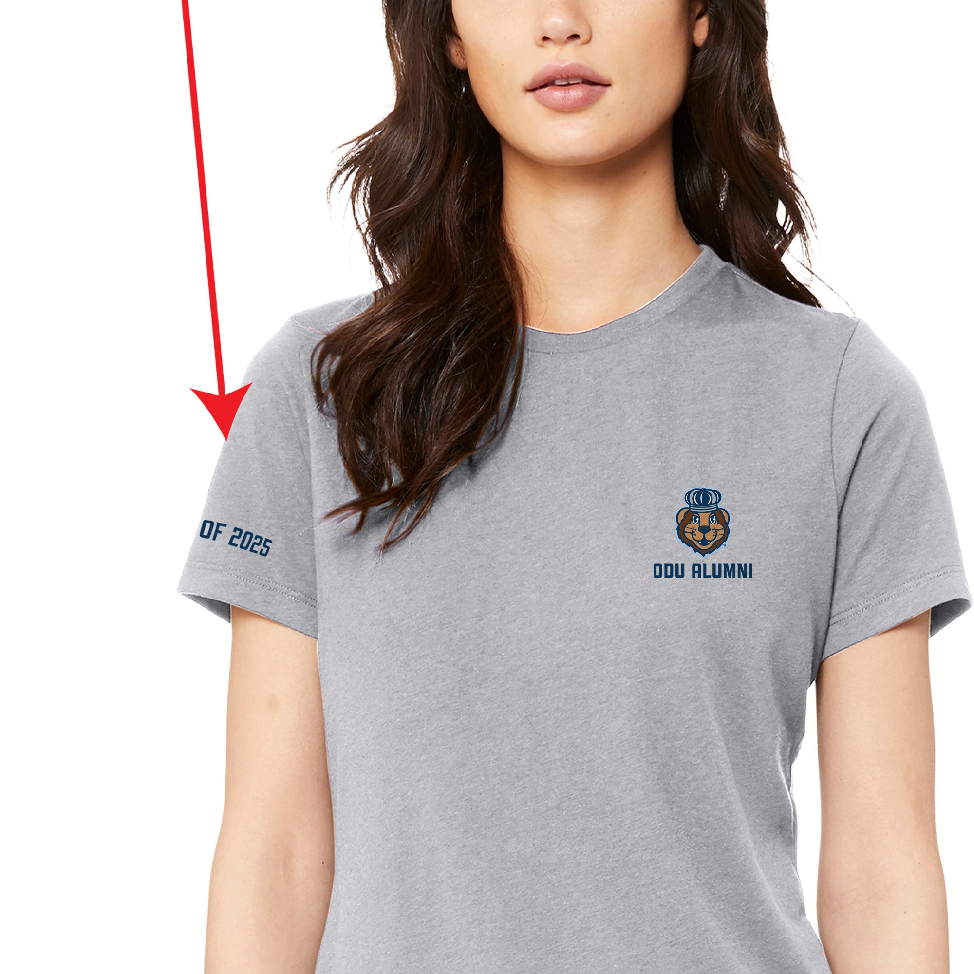 Official, Old Dominion University, Women’s Relaxed Jersey Short Sleeve Alumni T-Shirt - Gray