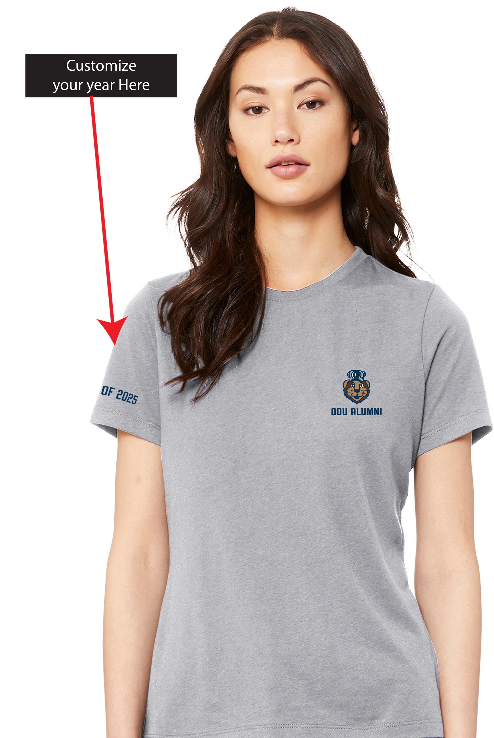 Official, Old Dominion University, Women’s Relaxed Jersey Short Sleeve Alumni T-Shirt - Gray