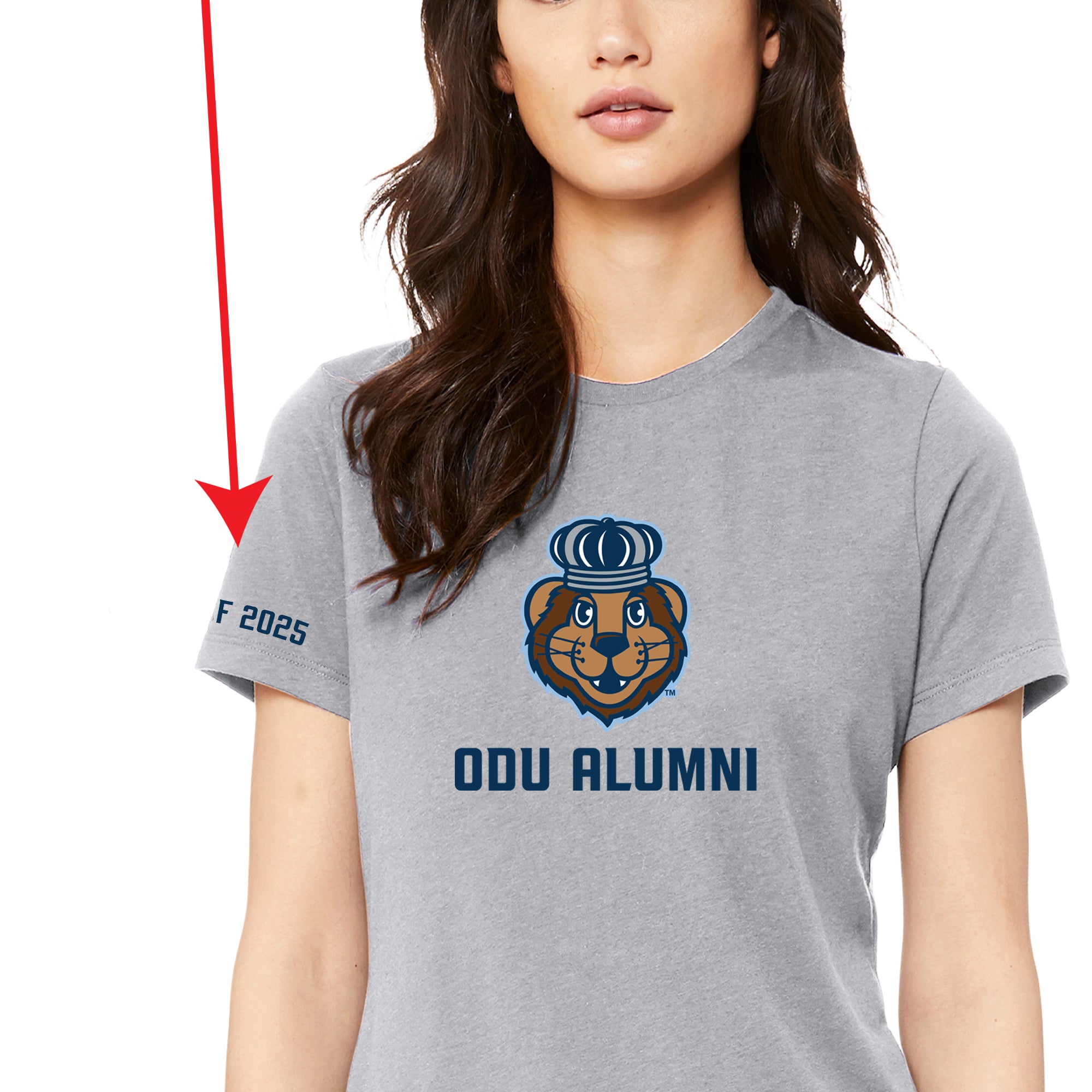Official, Old Dominion University, Women’s Relaxed Jersey Short Sleeve Alumni T-Shirt - Gray